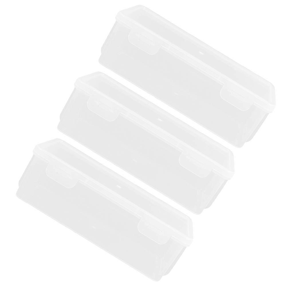 3Pcs Clear Bread Storage Container Fresh Keeping Toast Box Transparent Bun Organizer