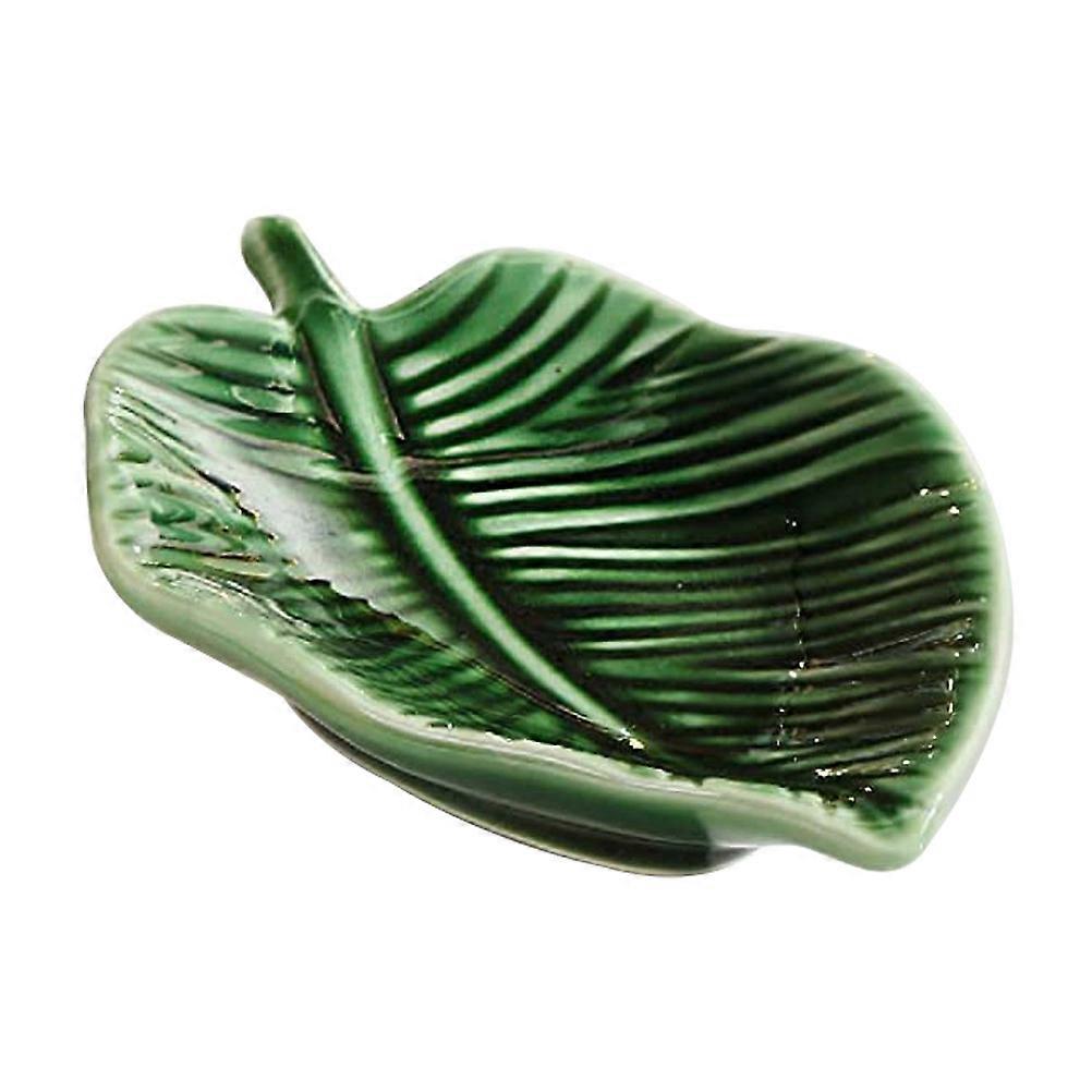 Elegant Green Leaf Jewelry Tray Multi Functional Decorative Dish for Rings, Earrings, Necklaces Display at Home or as Gift for Friends and Family