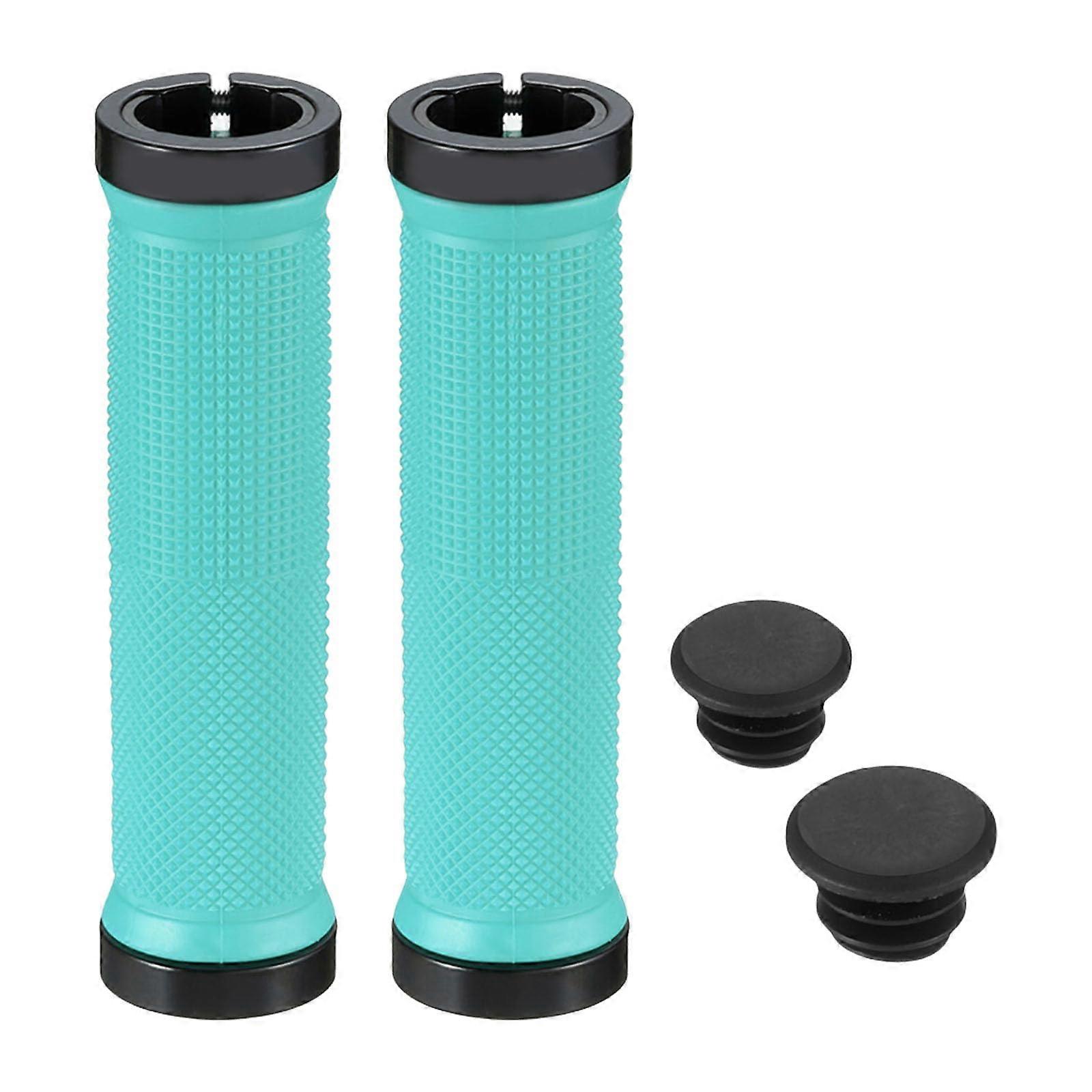 Mountainbike Handlebar Grips with Double Locking Mechanism, Non-Slip, Compatible with All Mountain Bikes, Durable Rubber