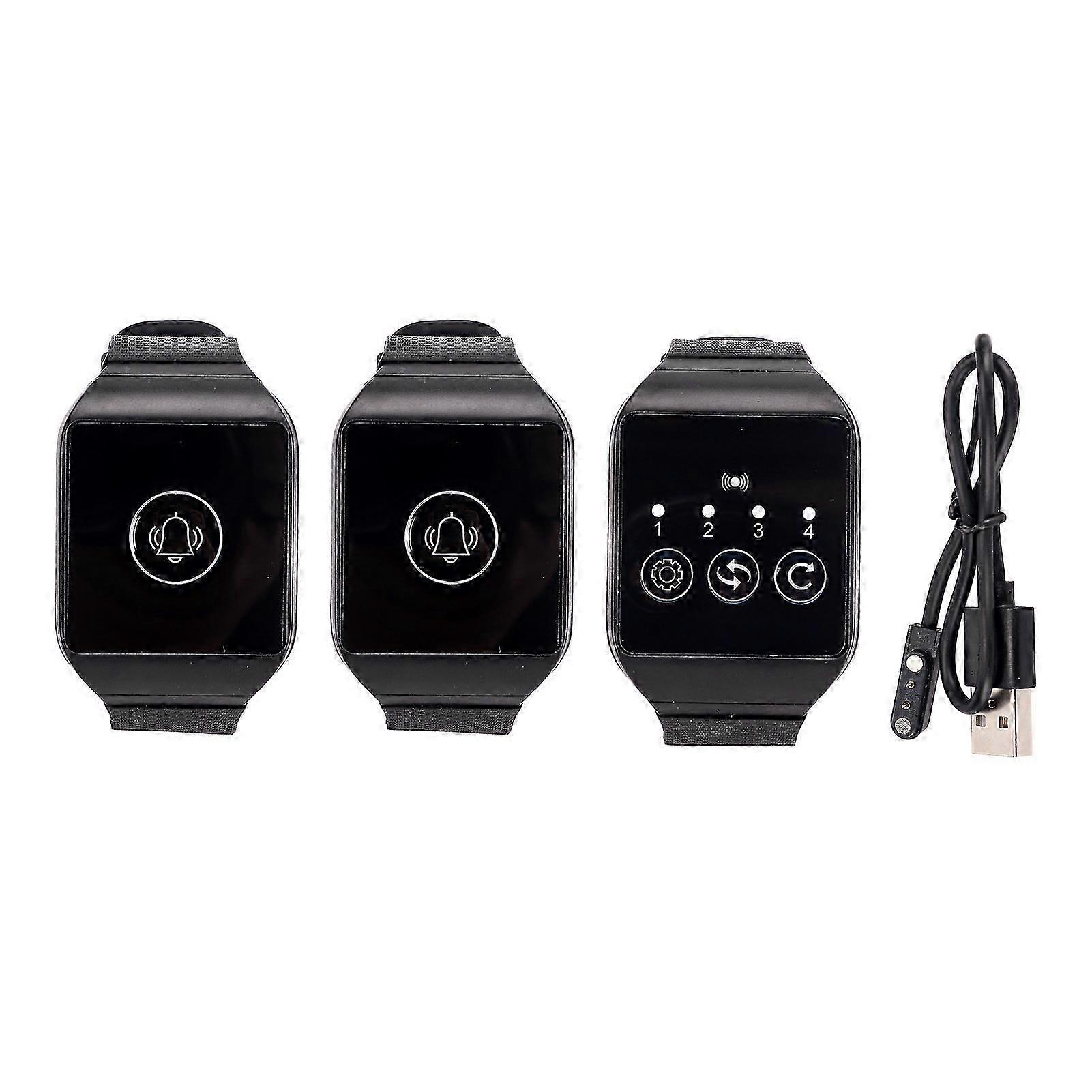 Wireless Wrist Pager Multipurpose IPX7 Waterproof 433.92MHz Watch Pager for Restaurant Paging System