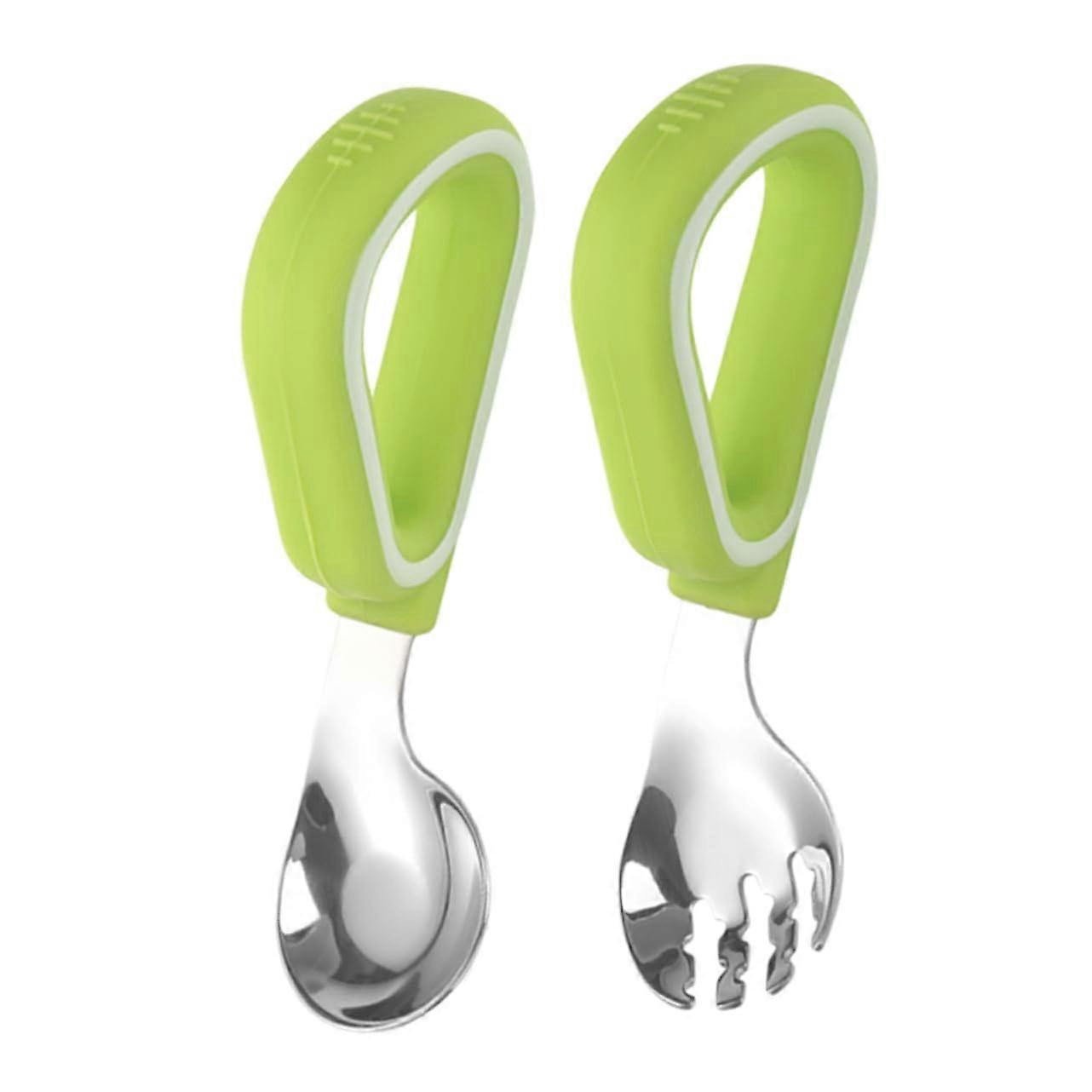 Toddler Cutlery Set With Fork - Self-Feeding Learning Utensils For Girls And Toddlers - Dishwasher Safe