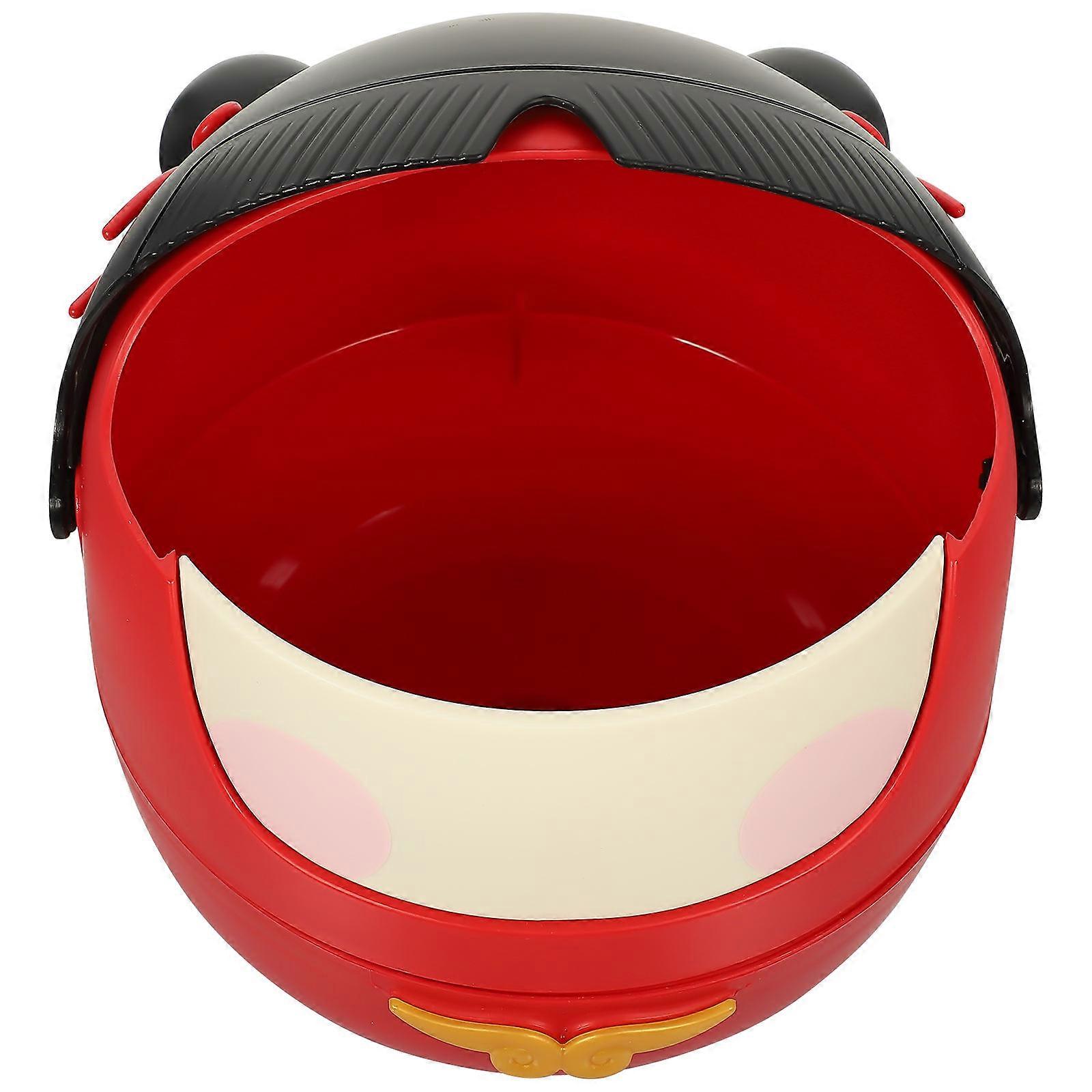 Desktop Trash Can Red Plastic Trash Can for Small Waste Storage