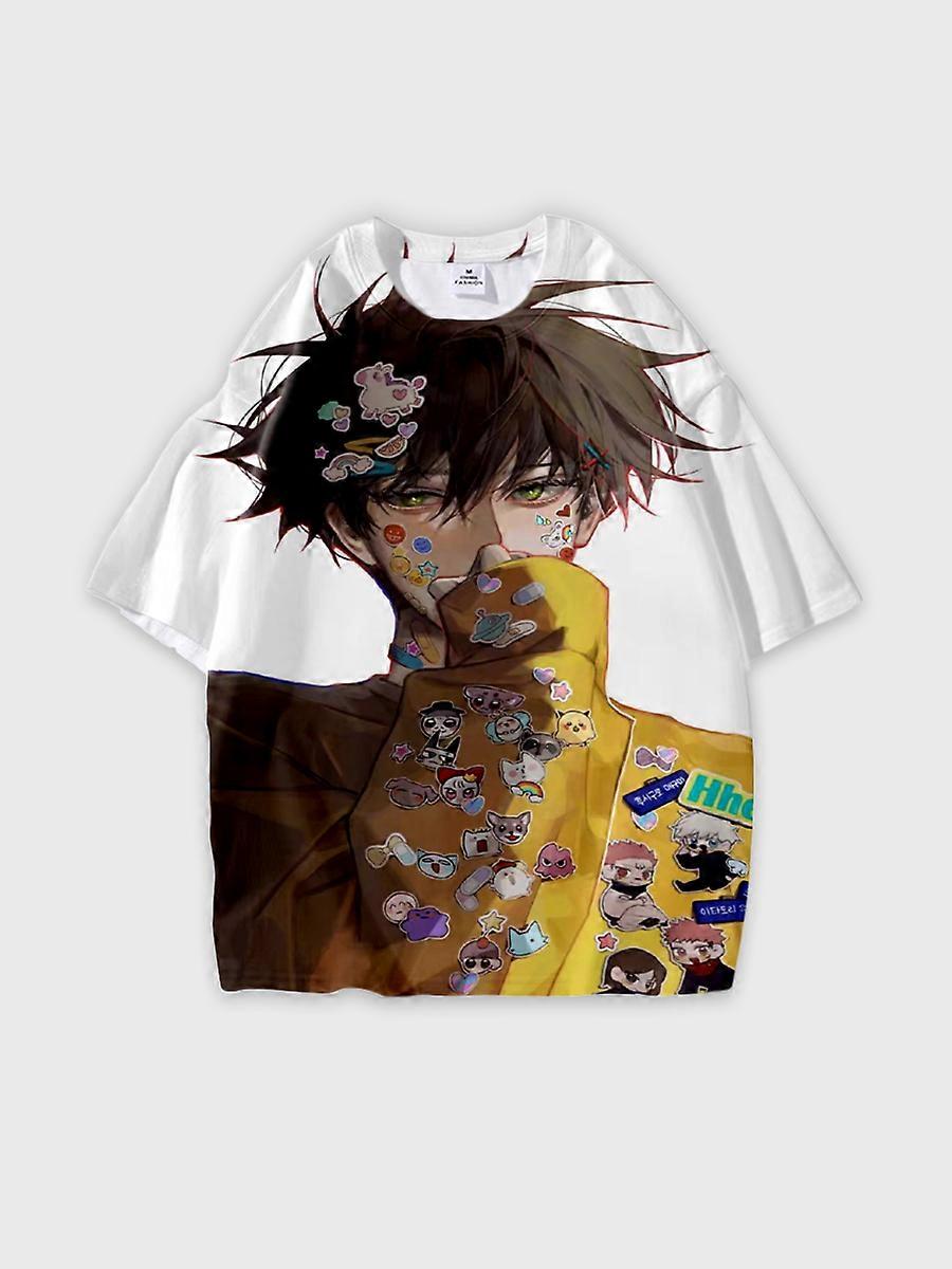 T-shirt round neck Character Pattern loose short sleeve P83