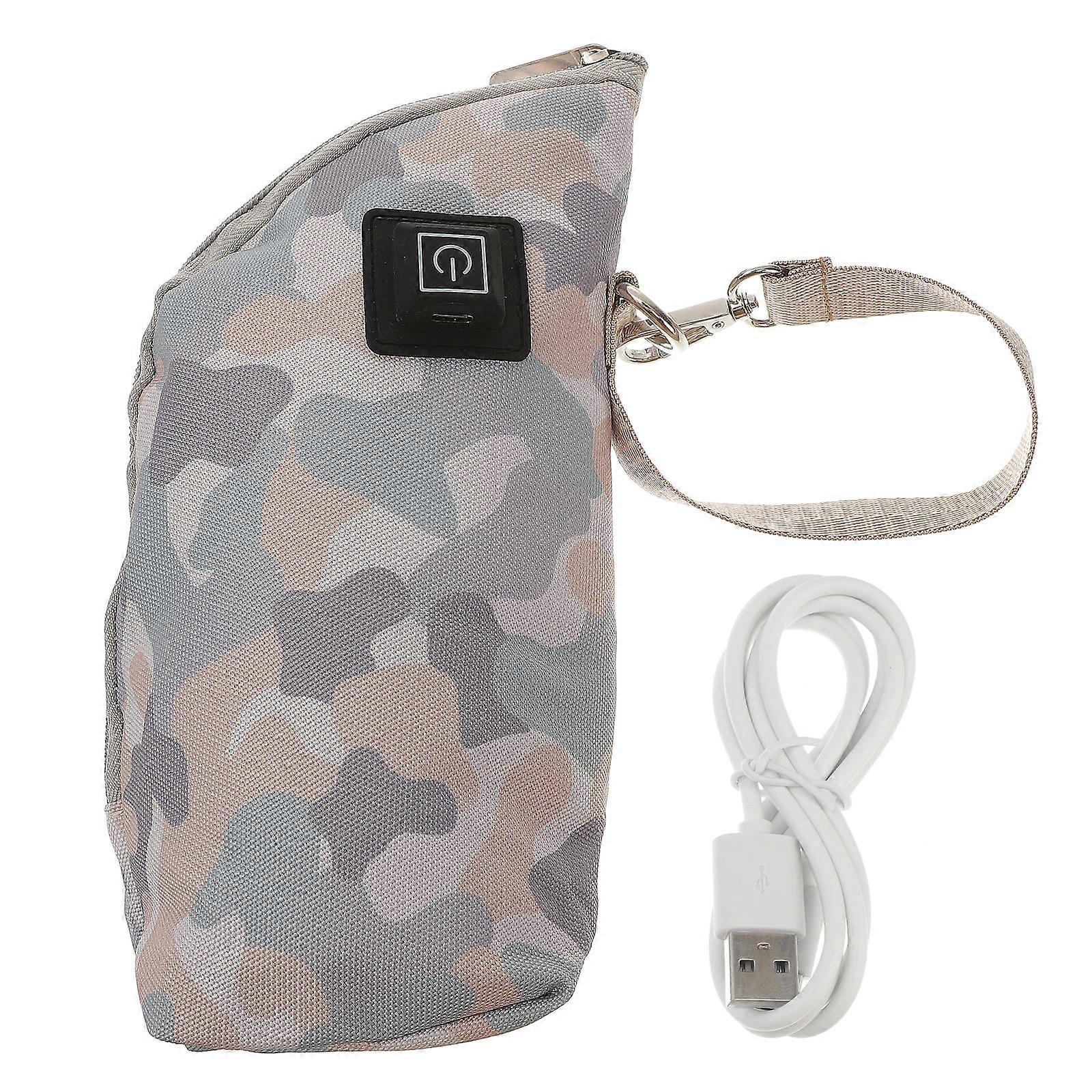 Insulated Milk Bottle Warmer Pouch with Temperature Modes, Washable Heating Bag for Car Charging, Thermal Cover with Zipper Design for On the Go Use