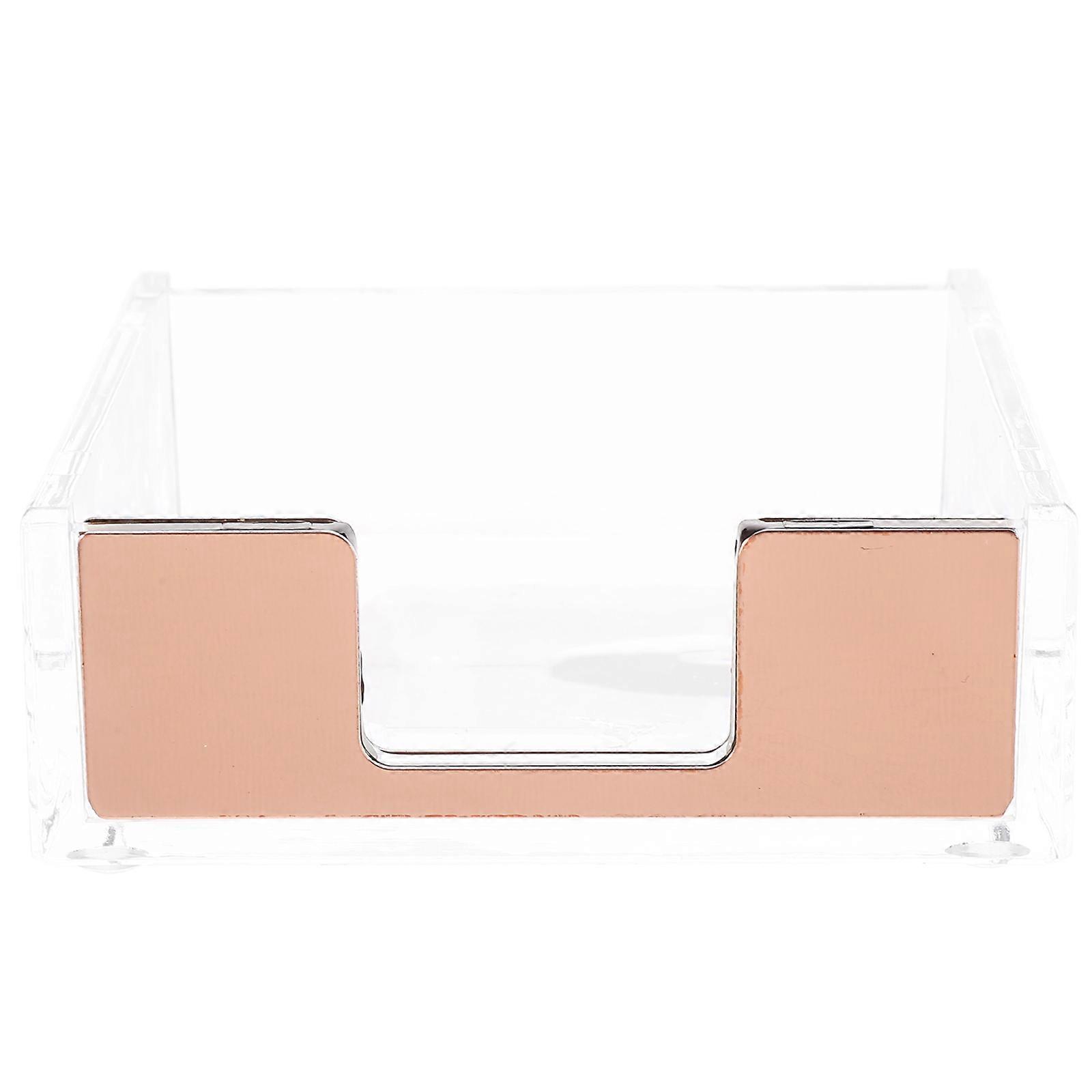 Acrylic Memo Pad Holder for Storage Clear Notepad Container Paperclip Holder Black