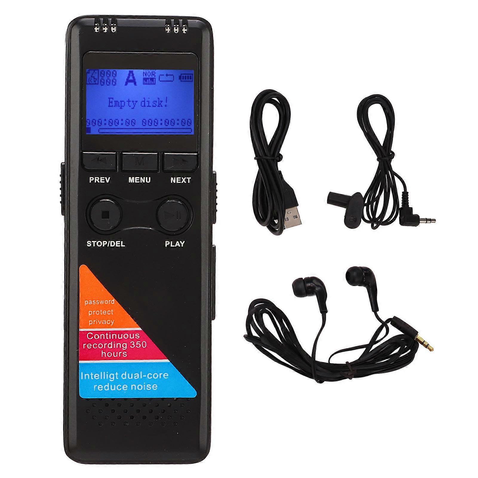 Sound Recorder Zinc Alloy Portable 32GB LCD Display Digital Recording Device for Meeting