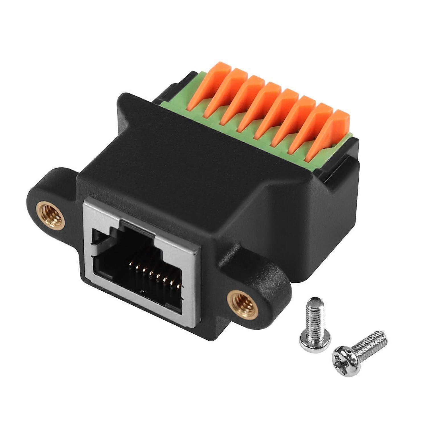 RJ45 Socket Quick Connection Solderless Mounting Adapter CAT6A 8P8C to 8Pin Terminal
