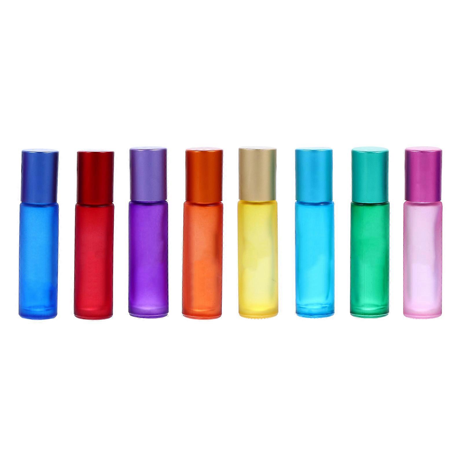 8pcs Glass Roller Bottles for Essential Oils Assorted Color 10ml