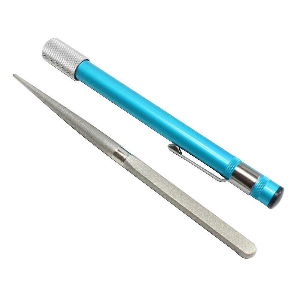 Camping Utensils Portable Pen Shaped Sharpener Rod for Home Use Blue 8 x 3 x 3 Cm Diamond Sharpening 1Set