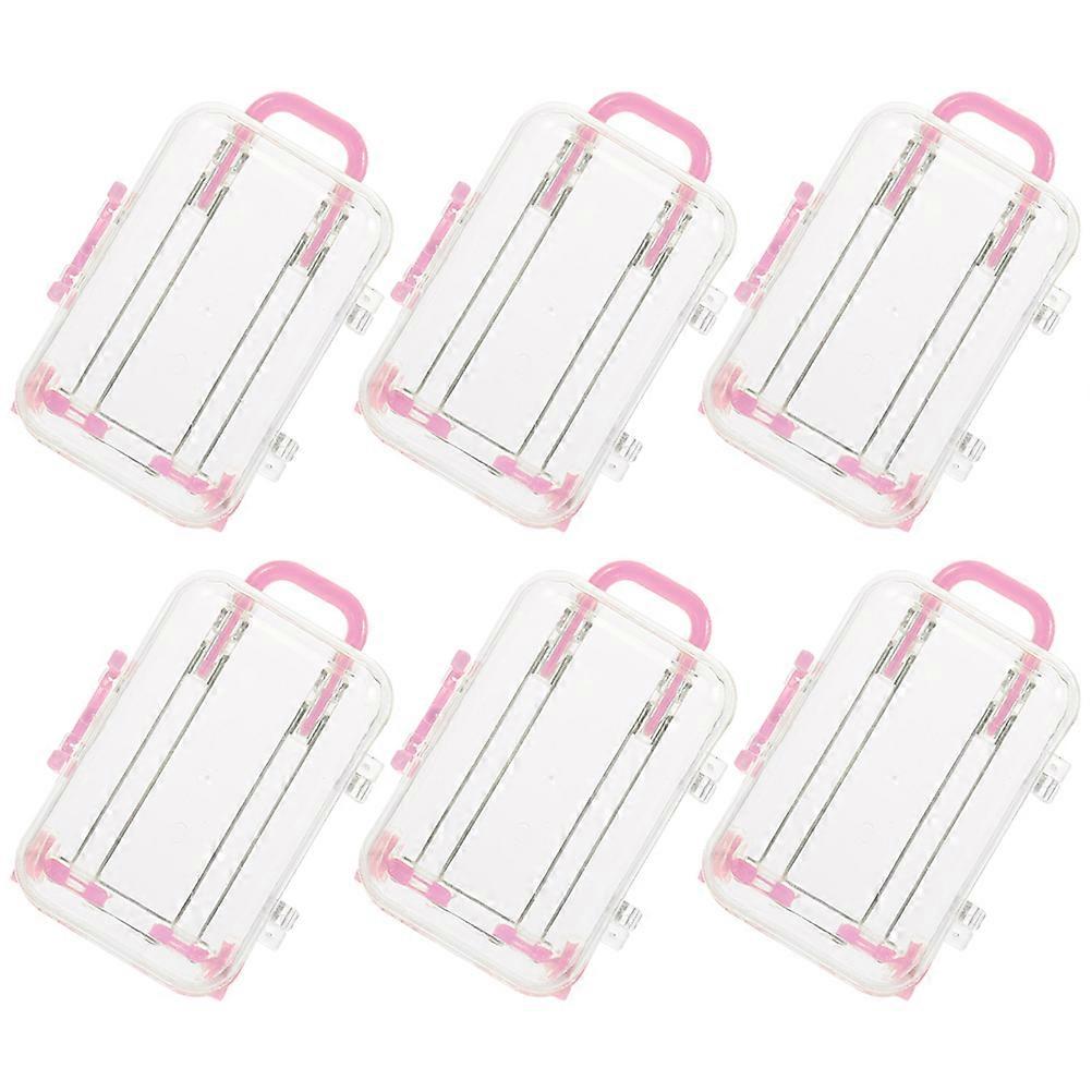 6 Mini Suitcase Candy Boxes for Wedding Party Decor Pink Material Favor Boxes Small Size