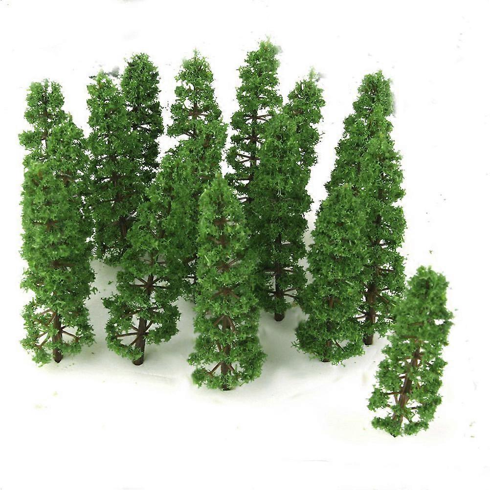 20pcs Plastic Fir Trees Model for Landscape Scenery with Green Color 1:100 Scale 54 inch