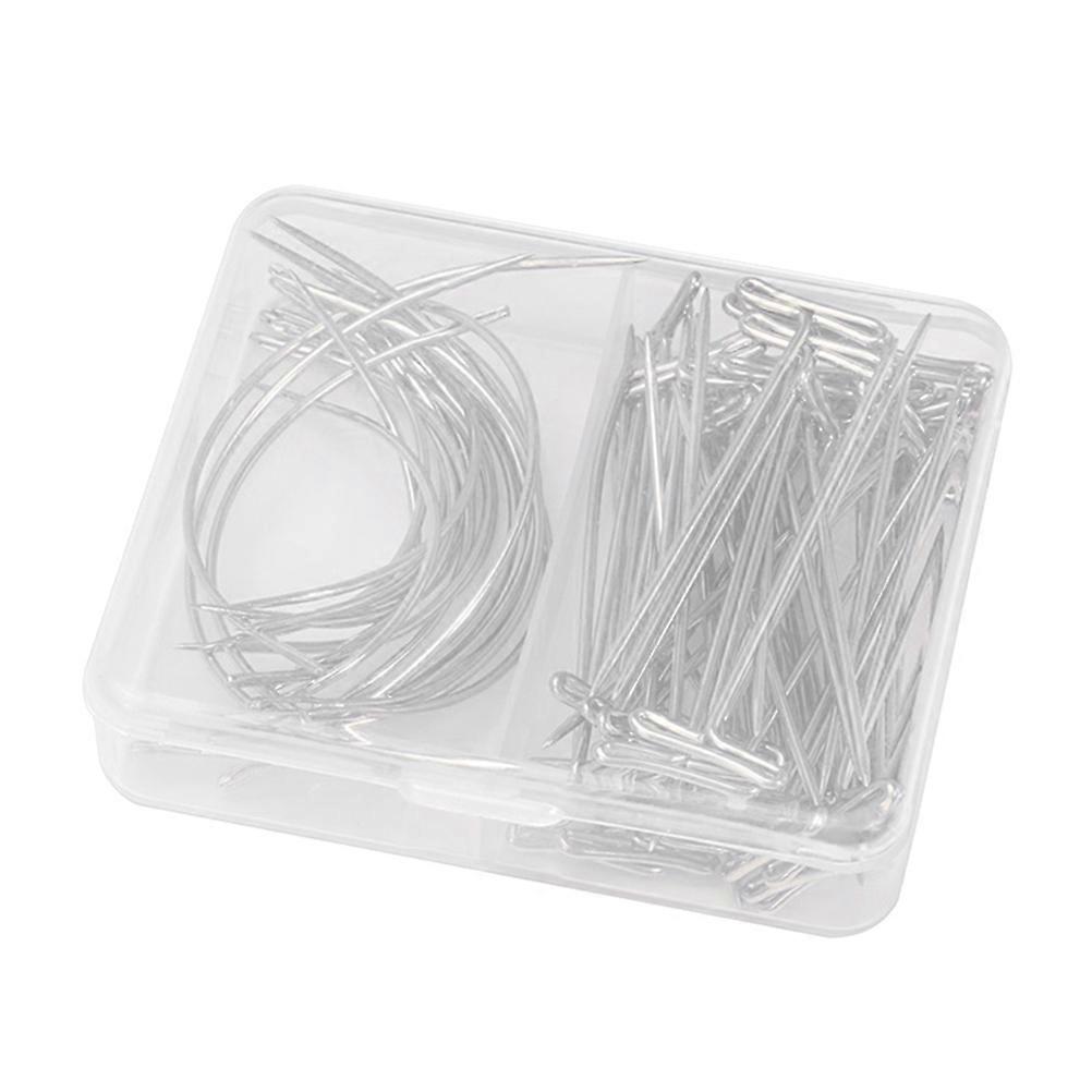 70Pcs T-shaped Wig Making Needles Set For Extension Clip Hair Styling 51mm Size Corrosion Resistant Artisans