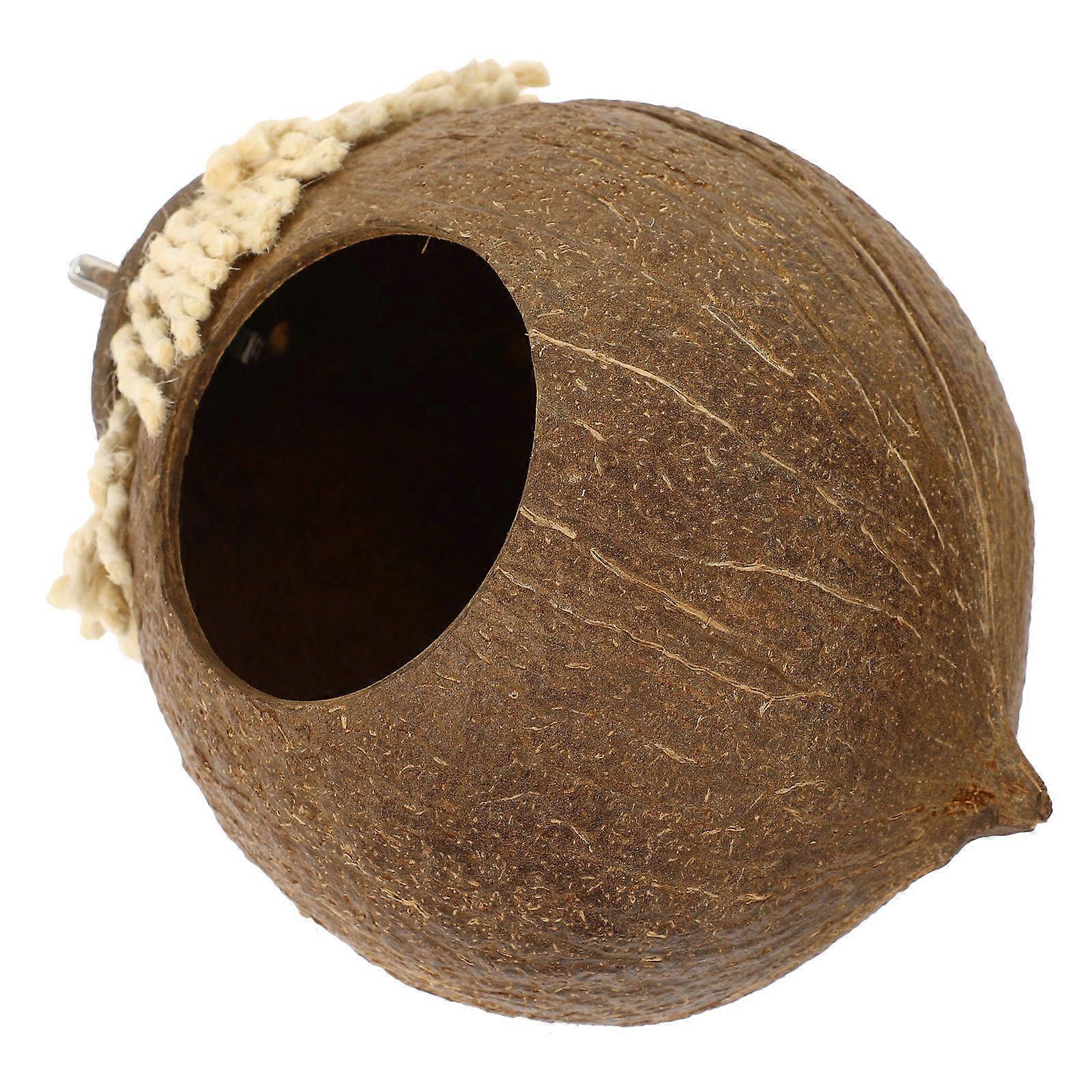 Natural Coconuts Shell Birds Breeding Nest 1 Set Hideaway Lovebirds Hideout