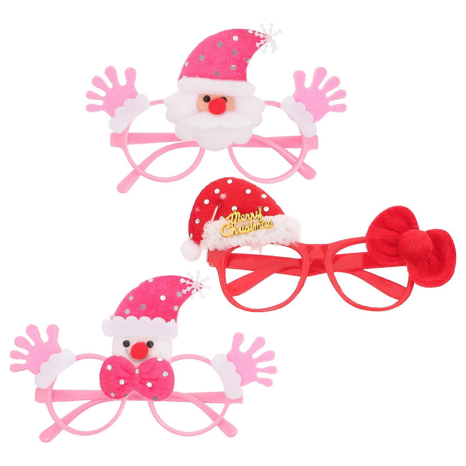 Adorable Design 3Pcs Festive Glasses For Children's Cosplay Activities And Home Gatherings During Christmas