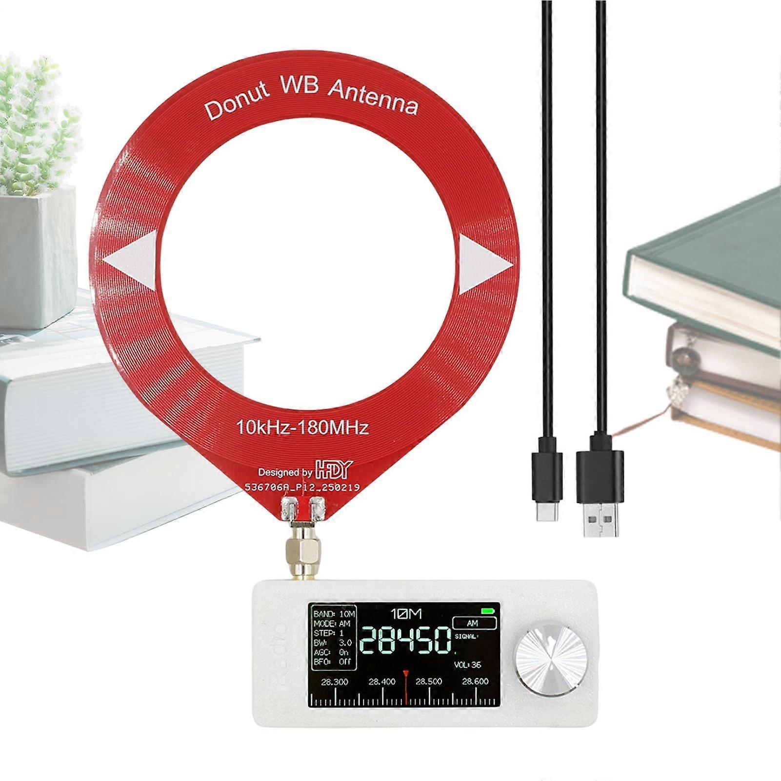 Funkverstärker FM-Taschenradioempfänger Mit 4,8cm IPS HD Display USB LSB AM Kompakt Player Für Wohnmobil LKW Rot 800mA