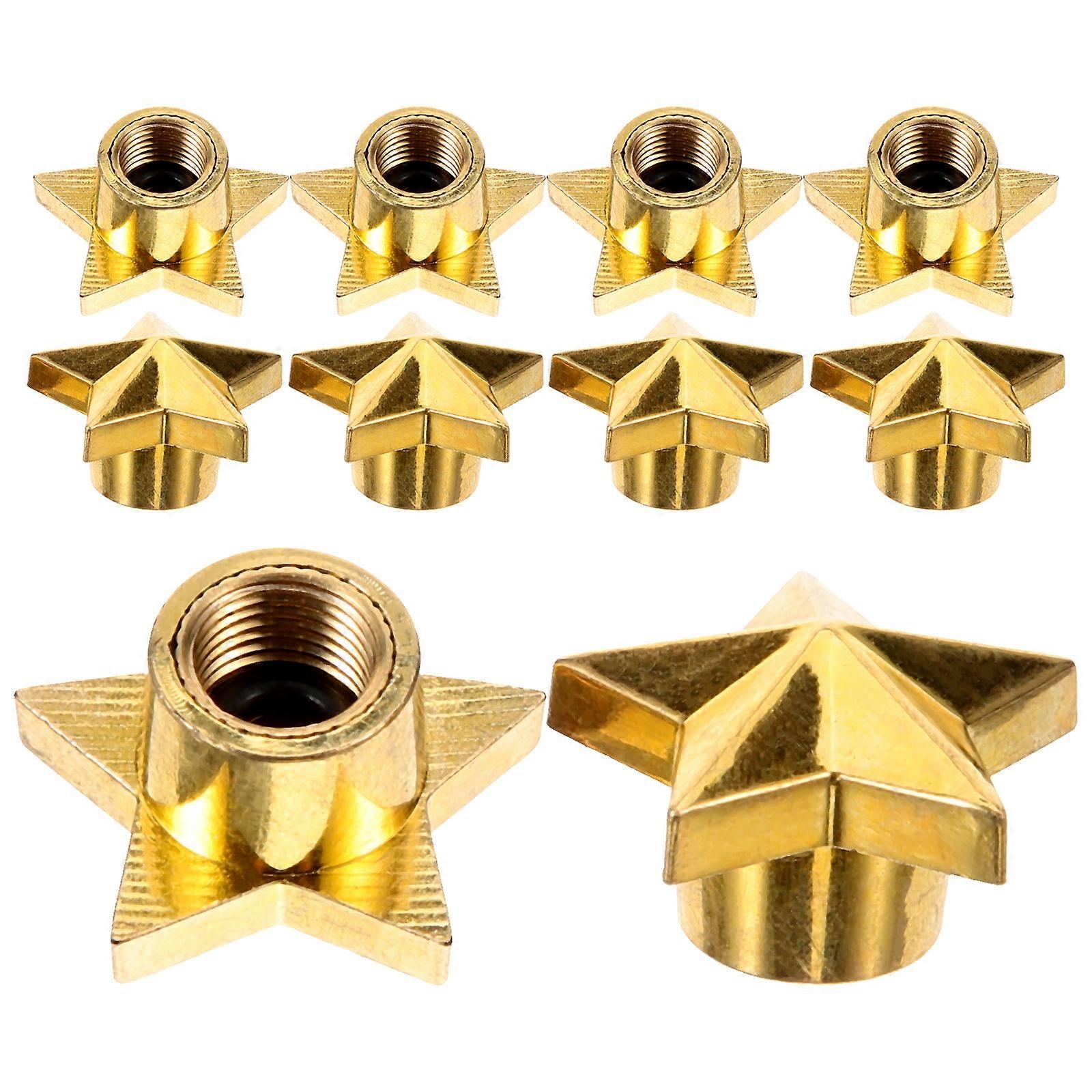 Valve Stem Cover Star Shape Car Modification Durable Unique Design 10Pcs