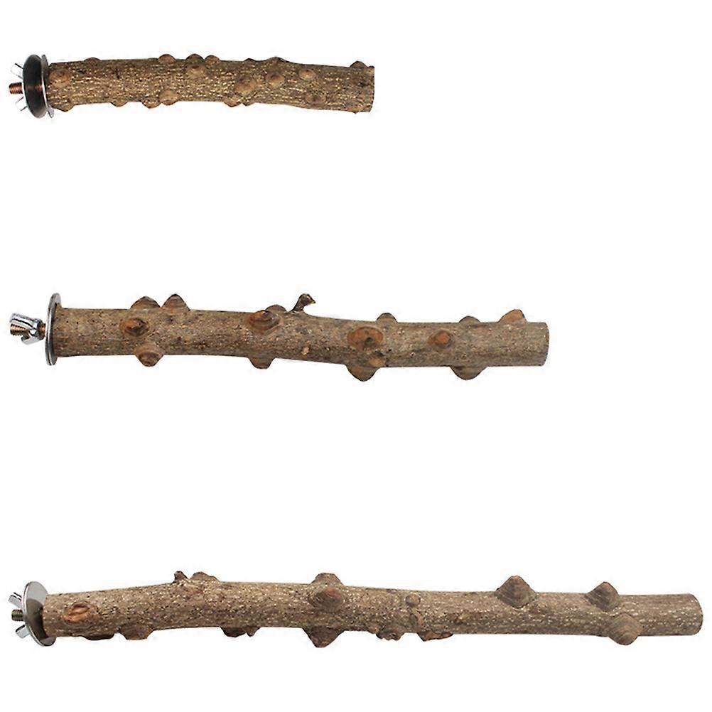 3pcs Coffee Synthetic Parrot Perch for Pet with Excellent Foot Exercise and Stable Grip