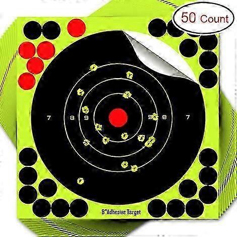 50x Shooting Targets Fluorescent Yellow Reactive Splash Adhesive Paper Target 203x203mm