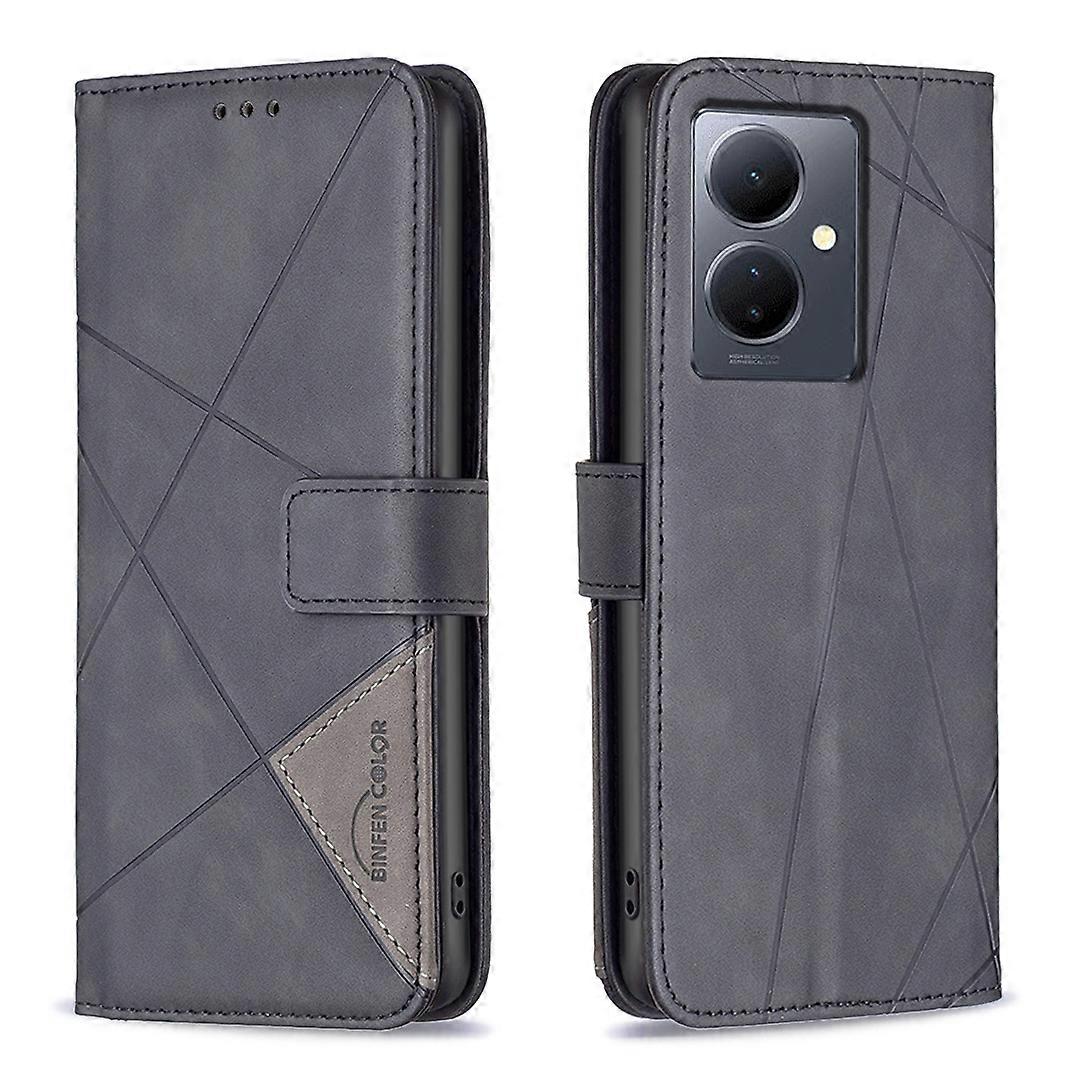 Magnetic Buckle Rhombus Texture Leather Phone Case