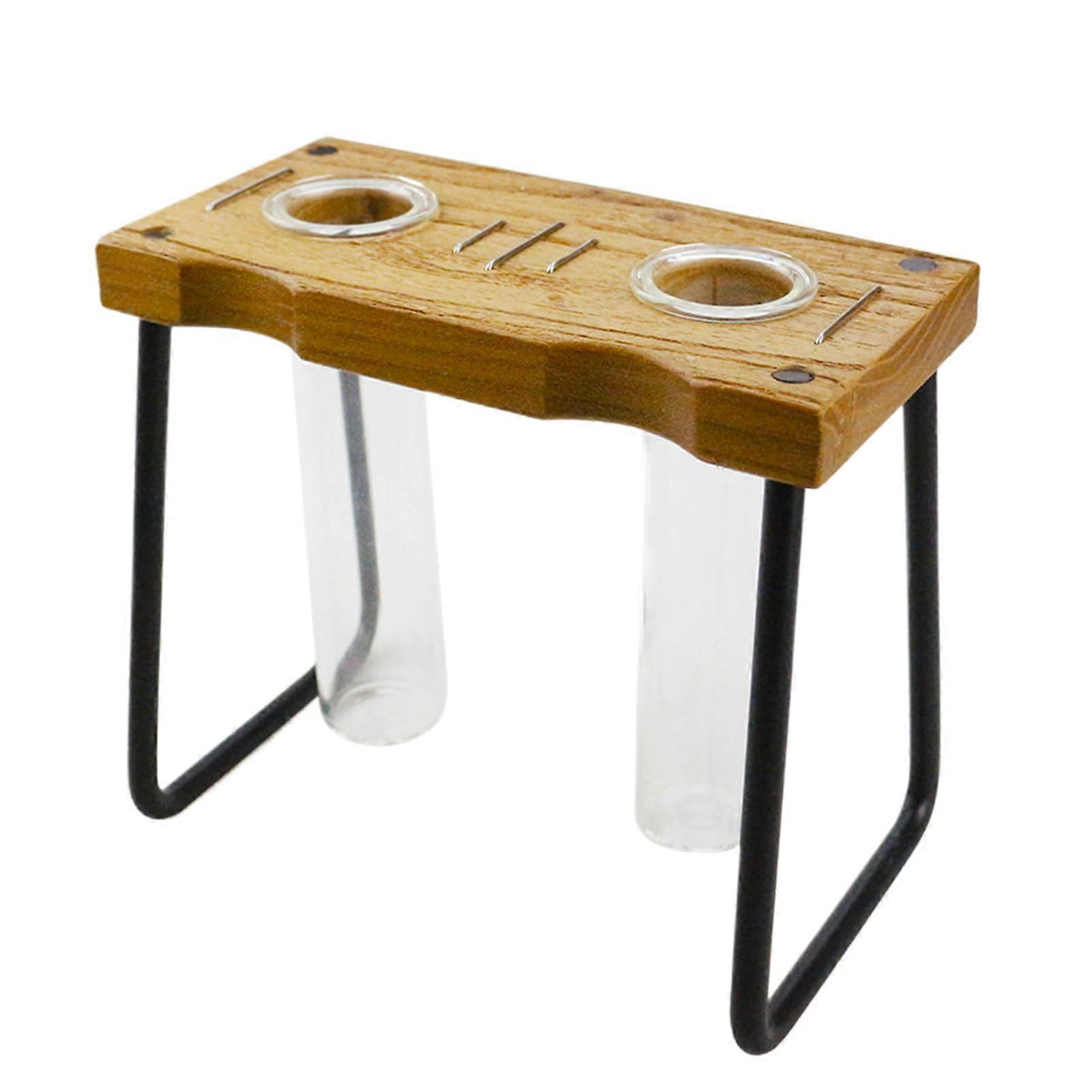 Generico Plant Propagation Station, Wooden Stand Table Vase – Indoor Gardening Decor for Desk, Bookshelf, Windowsill