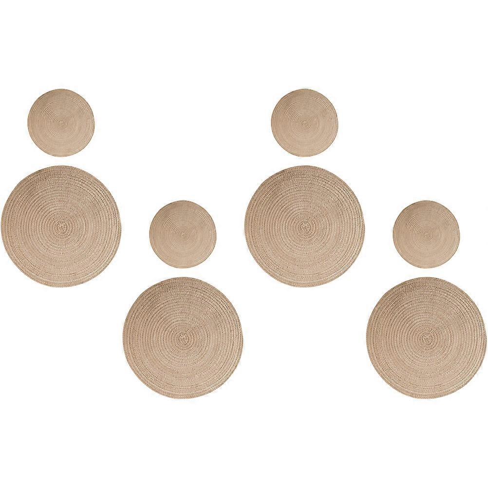 8Pcs Heat Insulation Woven Placemats For Dining Table In Chocolate Suitable For Festival Party And Home Decoration
