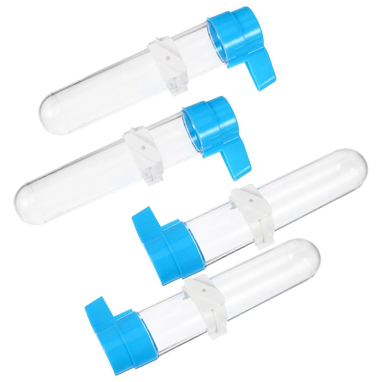 Pet Bird Supplies 5Pcs 120Ml Automatic Watering Bottle For Bird Feeding Home Use With Blue Durable Design
