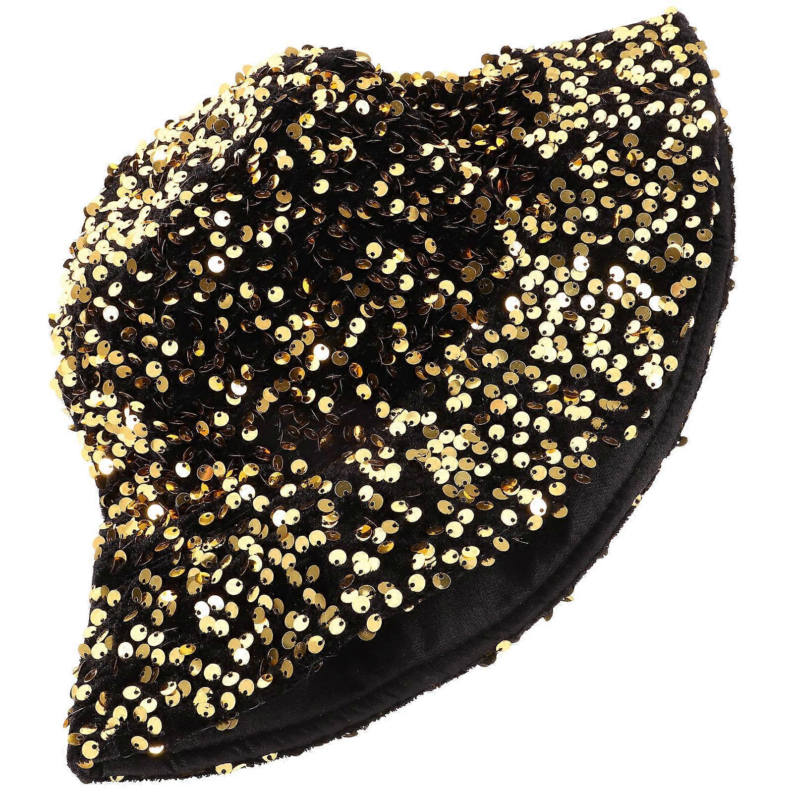 a polished product description based on your input:
**Glitter Sequin Bucket Hat for Men – Stylish Stage Hat for Cosplay, Parties &