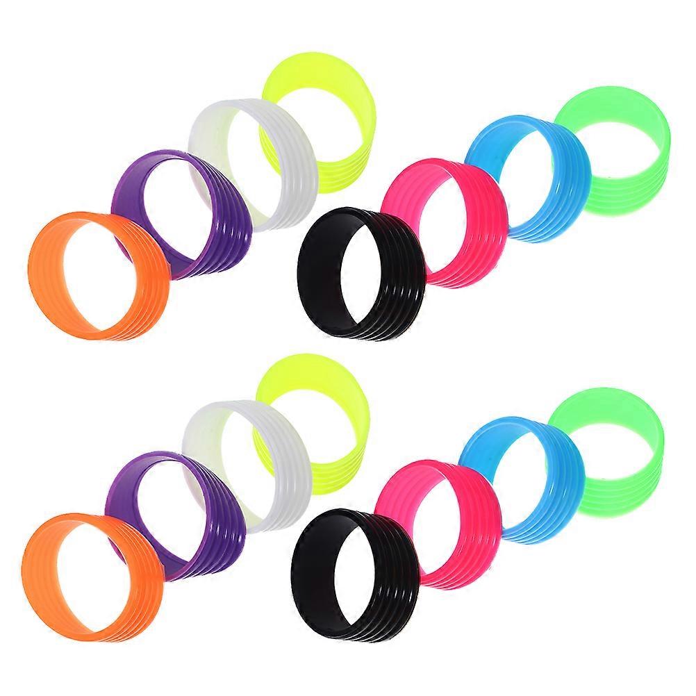 16Pcs Racket Grip Bands Silicone Anti-Slip Rings For Outdoor Activities Assorted Color Protecting Racket Handles