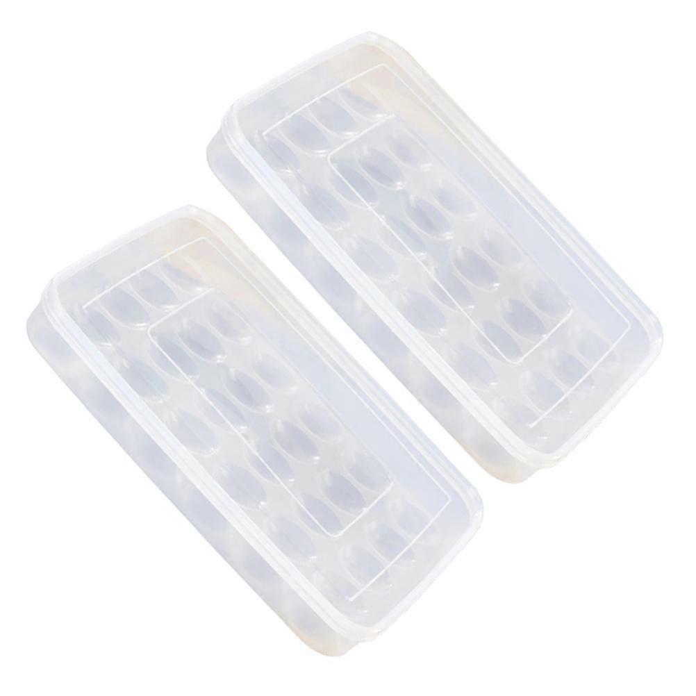 Refrigerator Egg Storage Box with Lid 2pcs Freezer Egg Container for Kitchen, Camping, and Picnic Use, Resistant Design