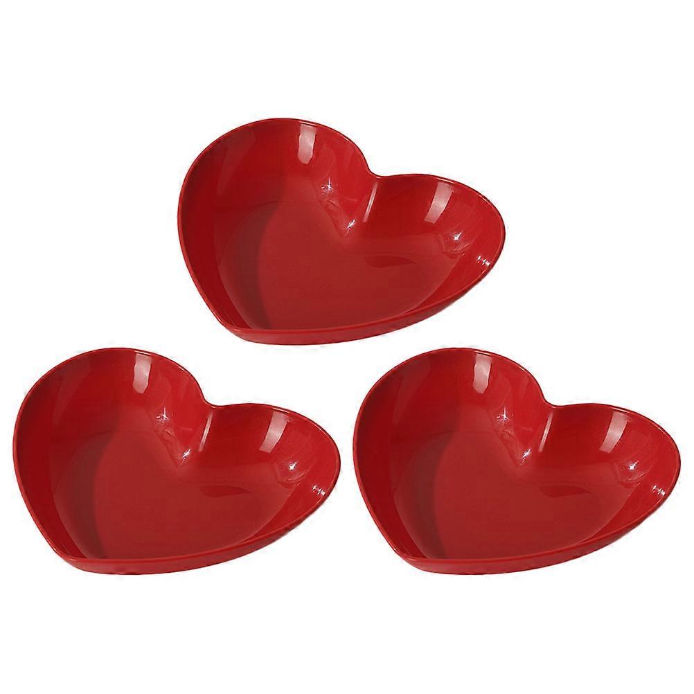 3Pcs Heart Tray Snack Plate Ideal Fruit Storage Solution For Homeowners Elegant Style Perfect For Holiday Atmosphere