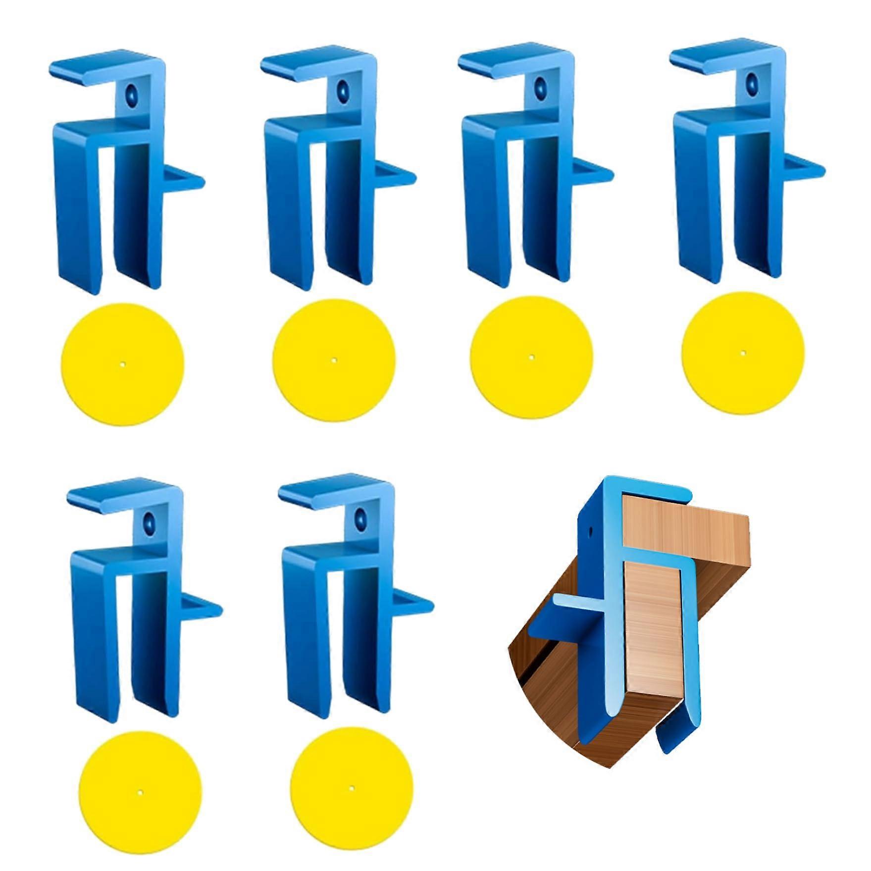 6 Pieces Carpenter Tools Installers Set, U Scribe Jig And Scribe Tool, Plastic Cabinet Door Mounting Jig, Blue