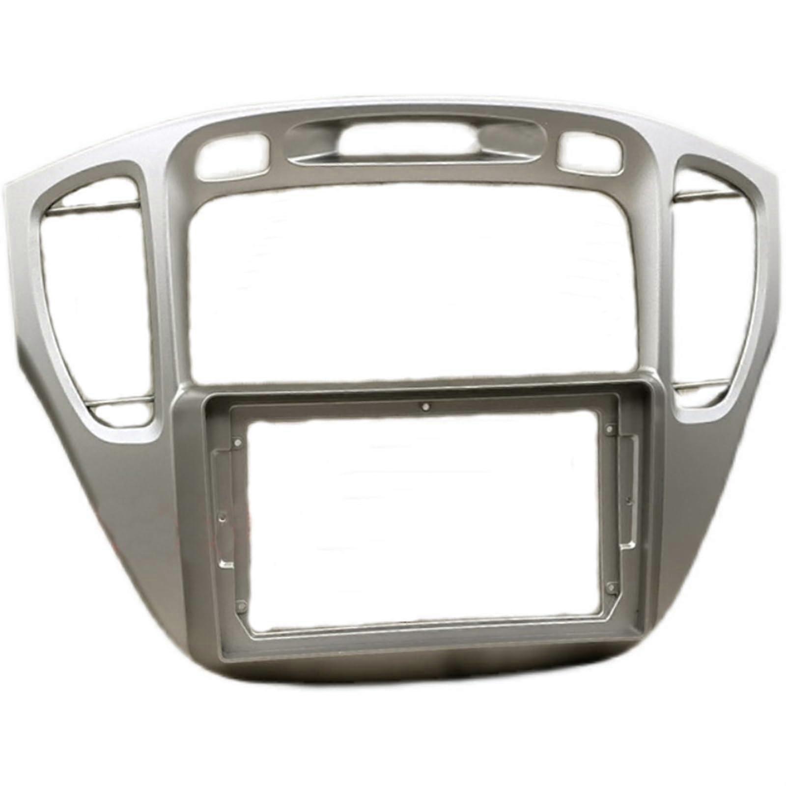 Auto multimedia frame, audio radio frame, dashboard panel, 9inch, for Highlander U2 Kluger 20002007 (Silver)