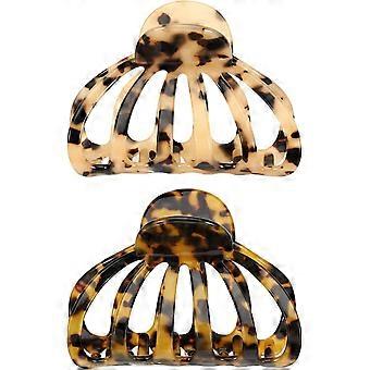 Set of 2 Women Non-Slip Hair Clips, Large Hair Claw Clips, Hair Claw Clips for Thin Thick Hair, Claw Clips Hair Accessories, Leopard HG