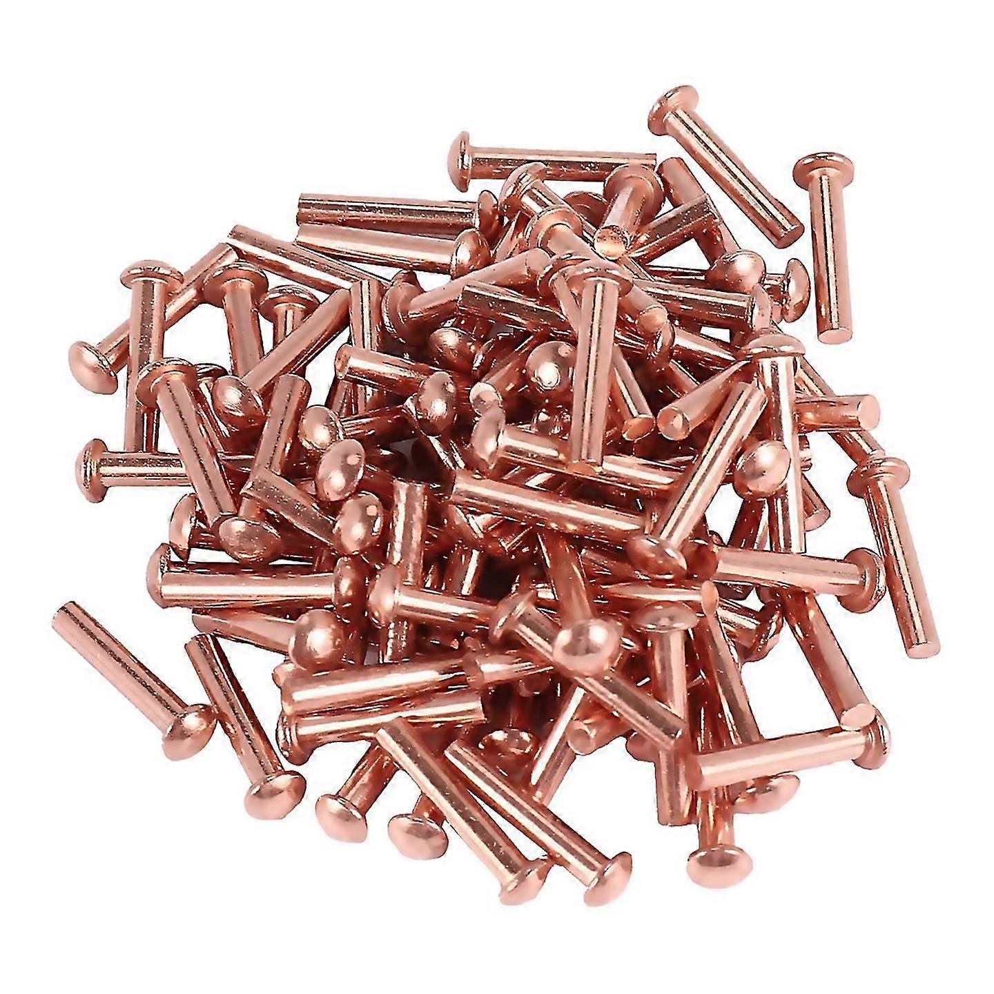 For 100 Pcs 564inch X 2564inch Round Head Copper Solid Rivets Fasteners