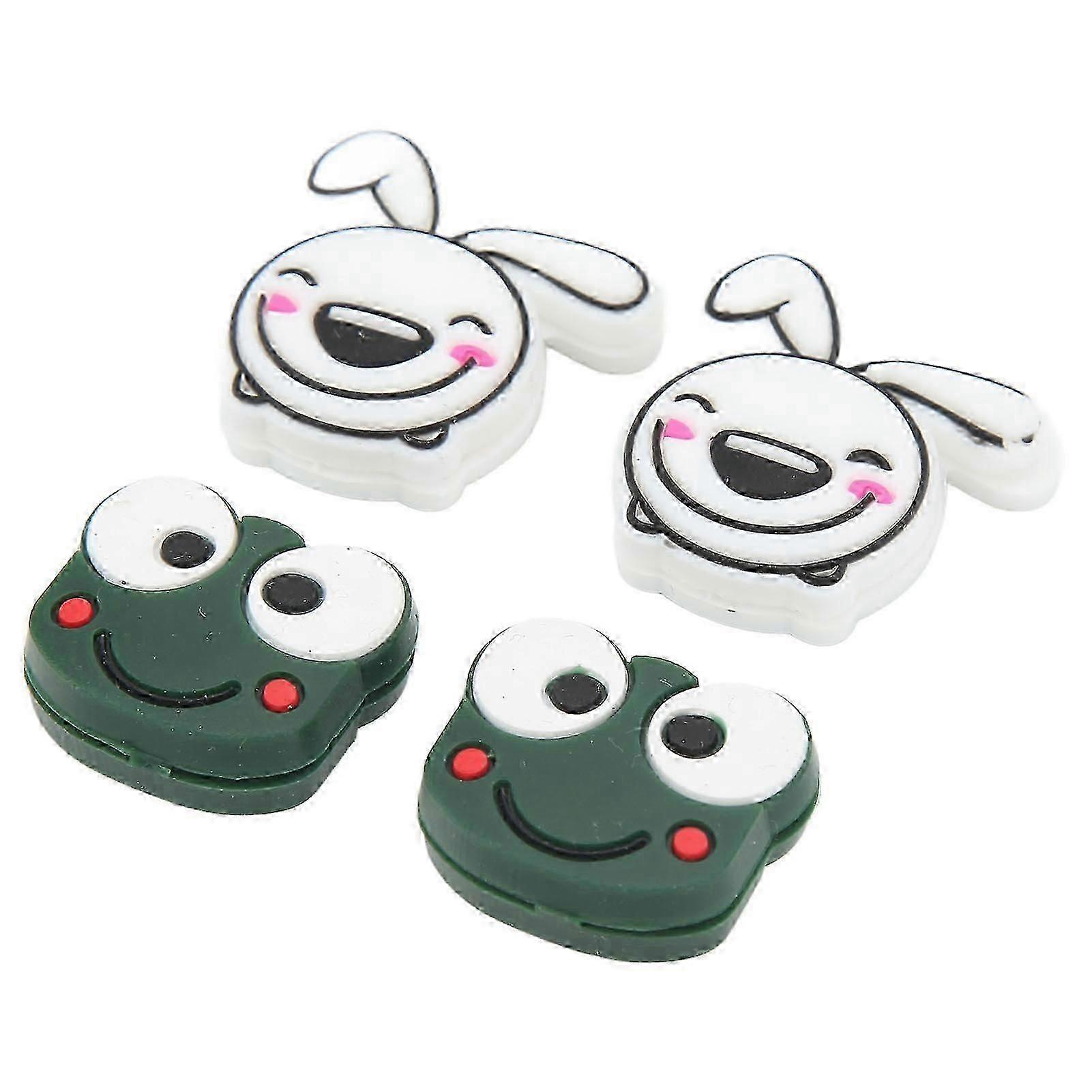 4 PCS Cartoon Animal Vibration Dampeners for Tennis Rackets - Frog & Rabbit Design
