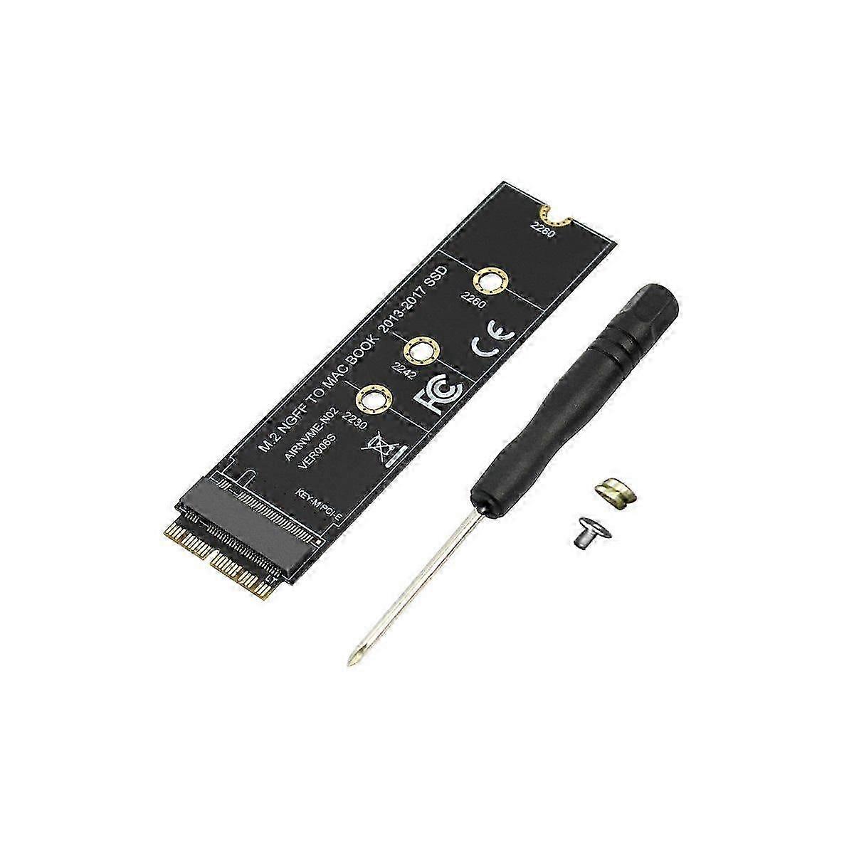 M.2 NVMe SSD Conversion Adapter Card for MacBook Air Pro Retina (2013-2017 Models) A1465 A1466 A1398 A1502, NVMe/AHCI SSD Kit Included