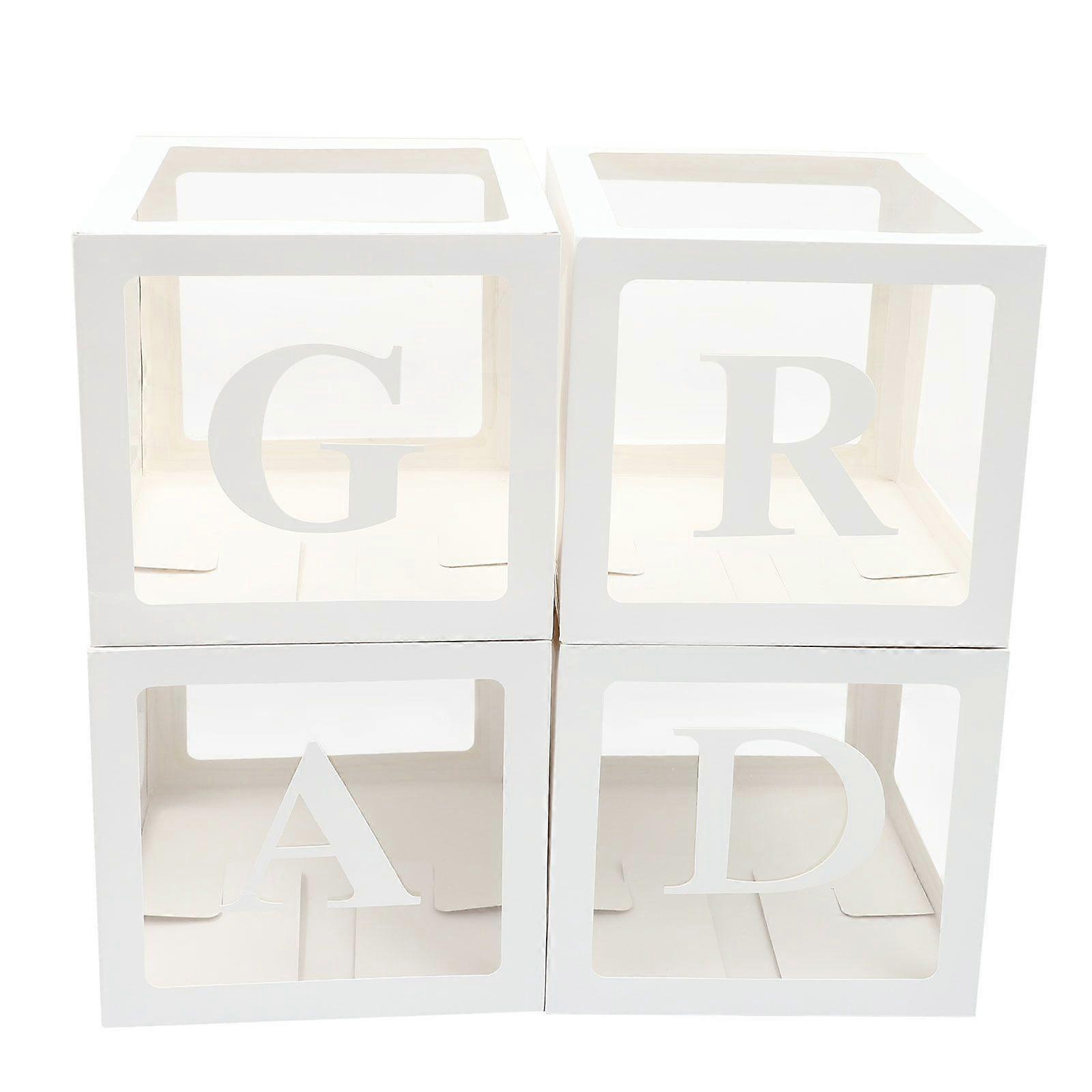 4pcs Letter Balloon Boxes Graduation Party Decor Balloon Case Photography Props