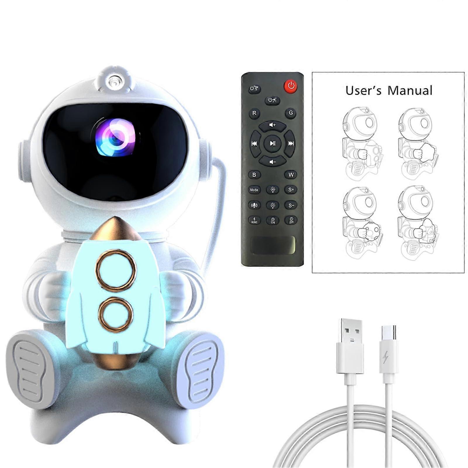Delicate Astronauts in Realistic Starry Sky Lights ABS ForGalaxy Star Astronaut Projector Light Starry Atmosphere Lights, Embrace The Rocket
