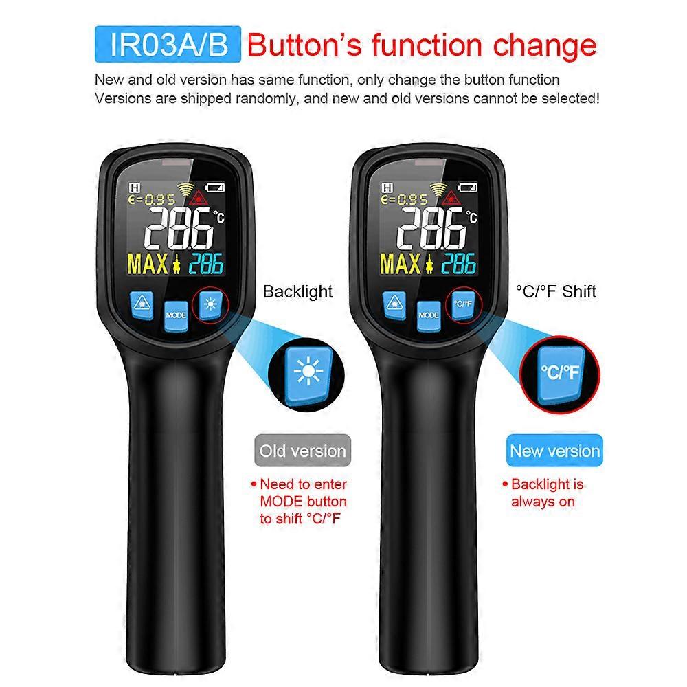 MESTEK -50 bis 600 °C Berührungslos Digitales LCD-Infrarot-Thermometer Industrielles IR-Temperaturtester Pyrometer mit einstellbarer Emissivität