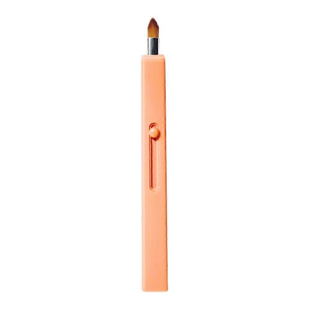 1pc Portable Retractable Lip Brush Lipstick Applicator Makeup Tool (Warm Orange)