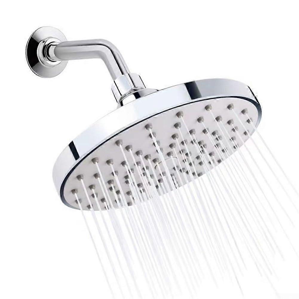 6 Inch High Pressure Rainfall Shower Head With Flexible Silicone Jets And Easy Angle Adjustment Scale Resistant