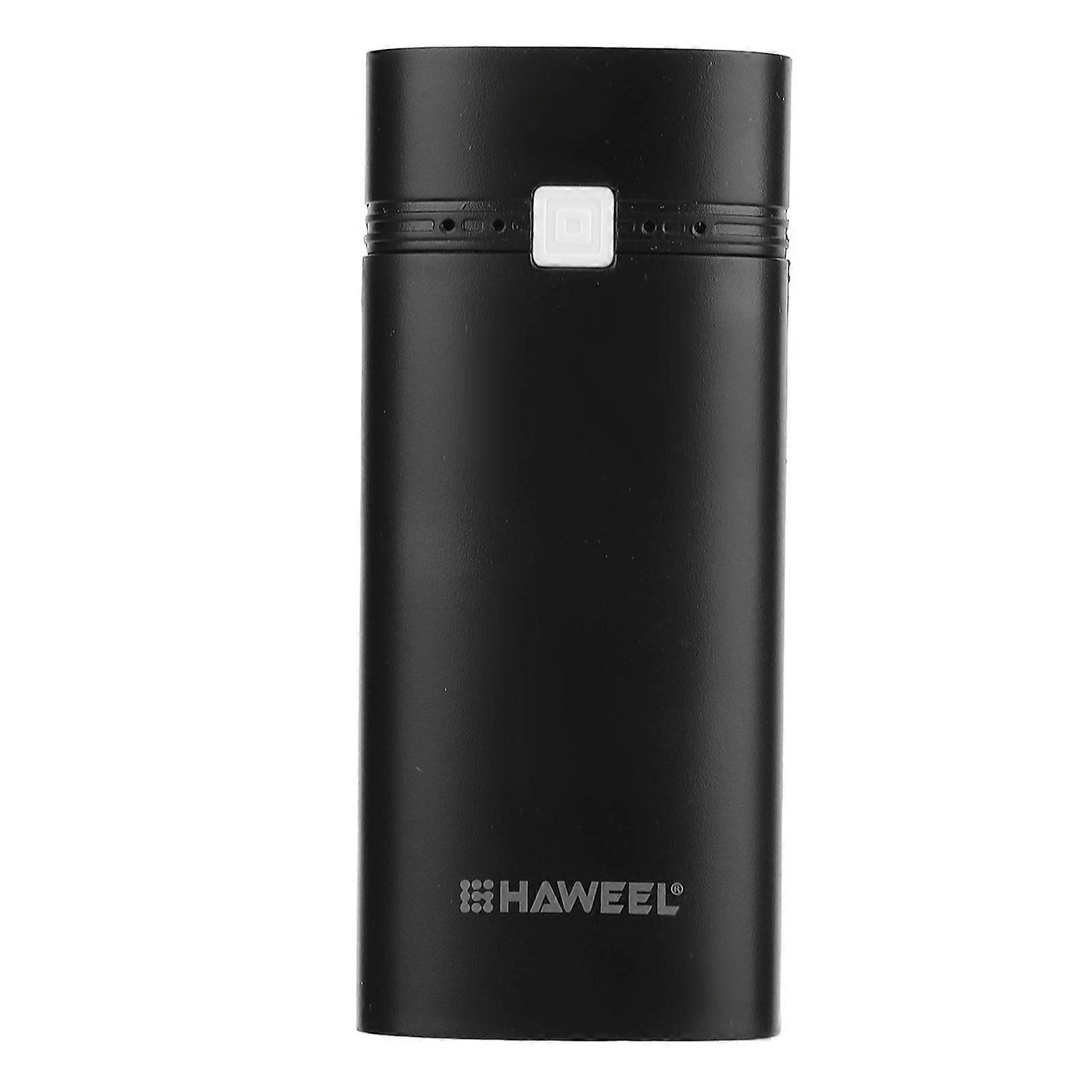 DIY Power Bank Shell Box with 2 USB Output Ports LCD Display and LED Light for 2pcs 18650 Rechargeable Batteries Black