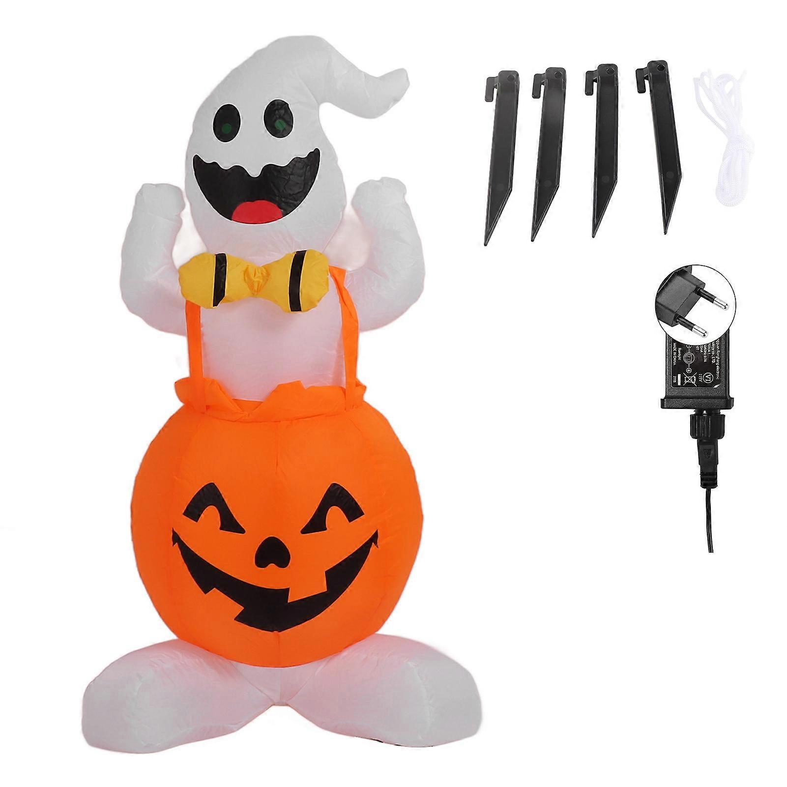 Pumpkin Ghost Inflatable Fun Simulation Innovative Halloween Party Decoration with LED Light 4.1ft
