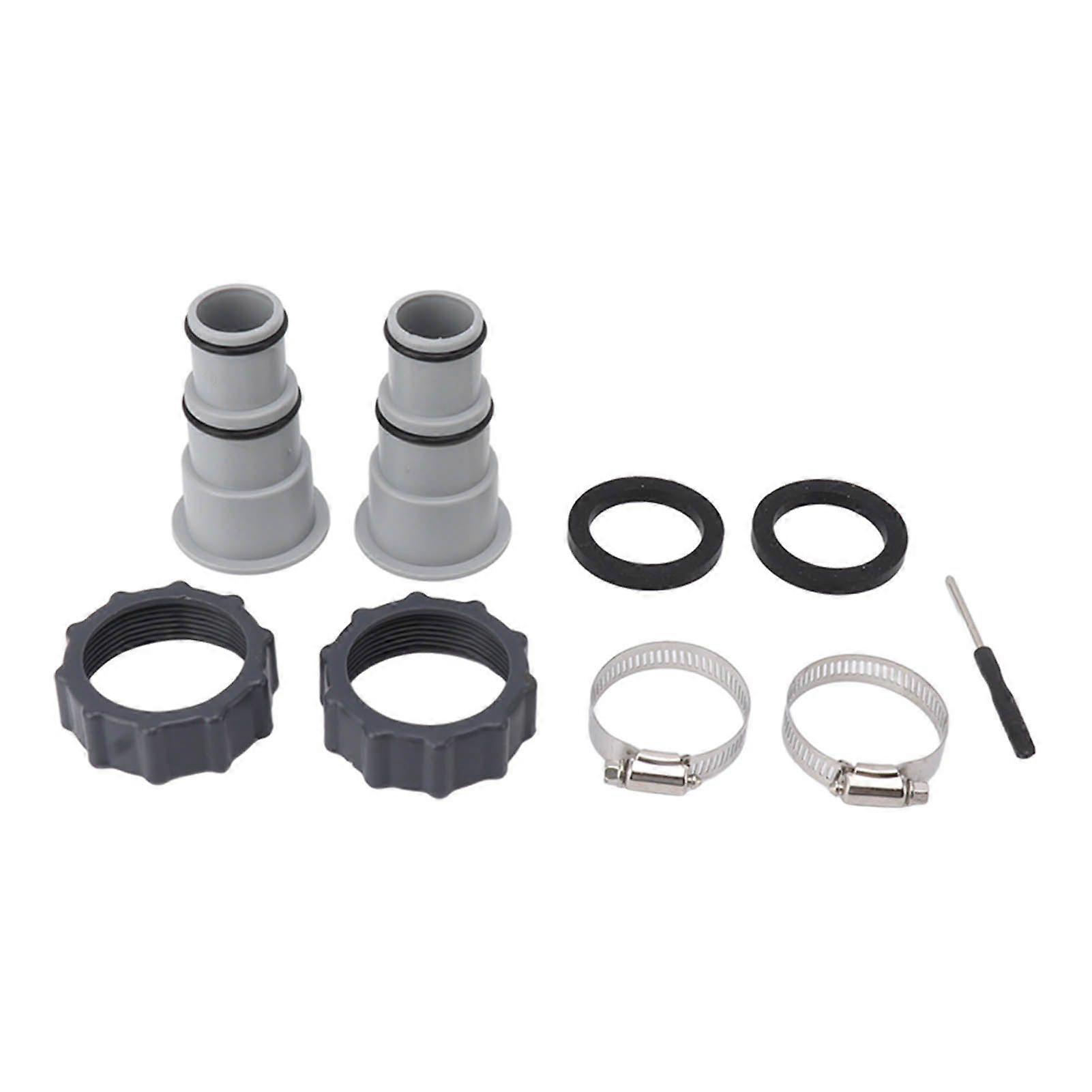 2PCS Pool Hose Adapter with Collar Replacement Threaded Connection Pump Hose Adapter for Intex Fit ARU