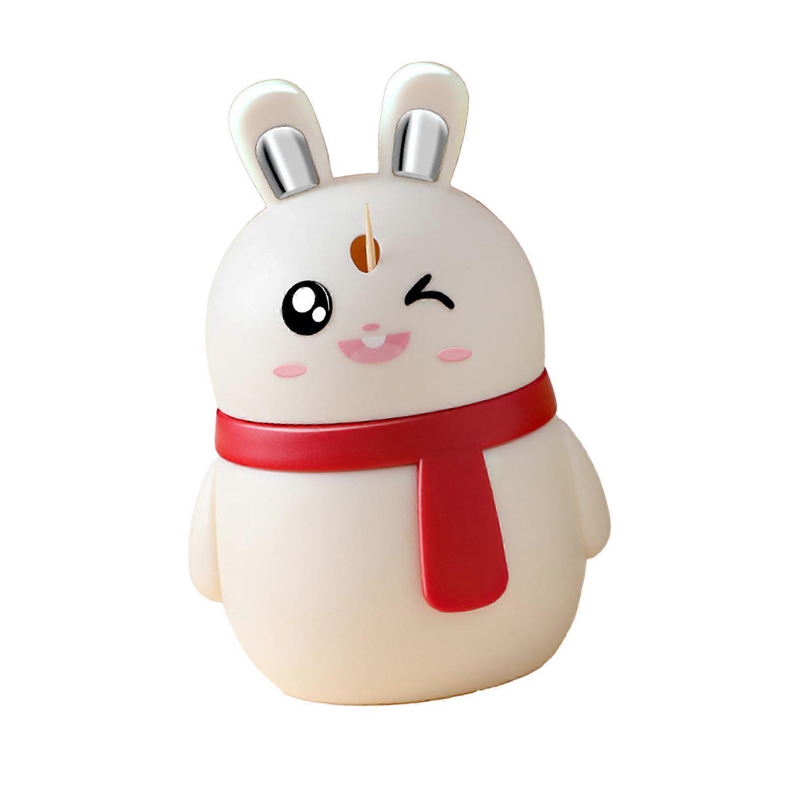 Press Type Bunny Toothpick Holder 12x6cm White 100g Auto Popup