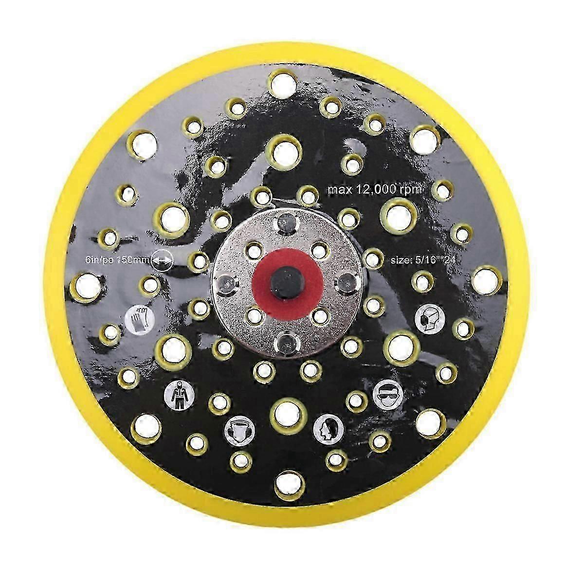 150mm 5/16 Thread 52 Hole Medium Density Random Orbital Sander Hook Loop Backing Pad Compatible With Ceros Deros