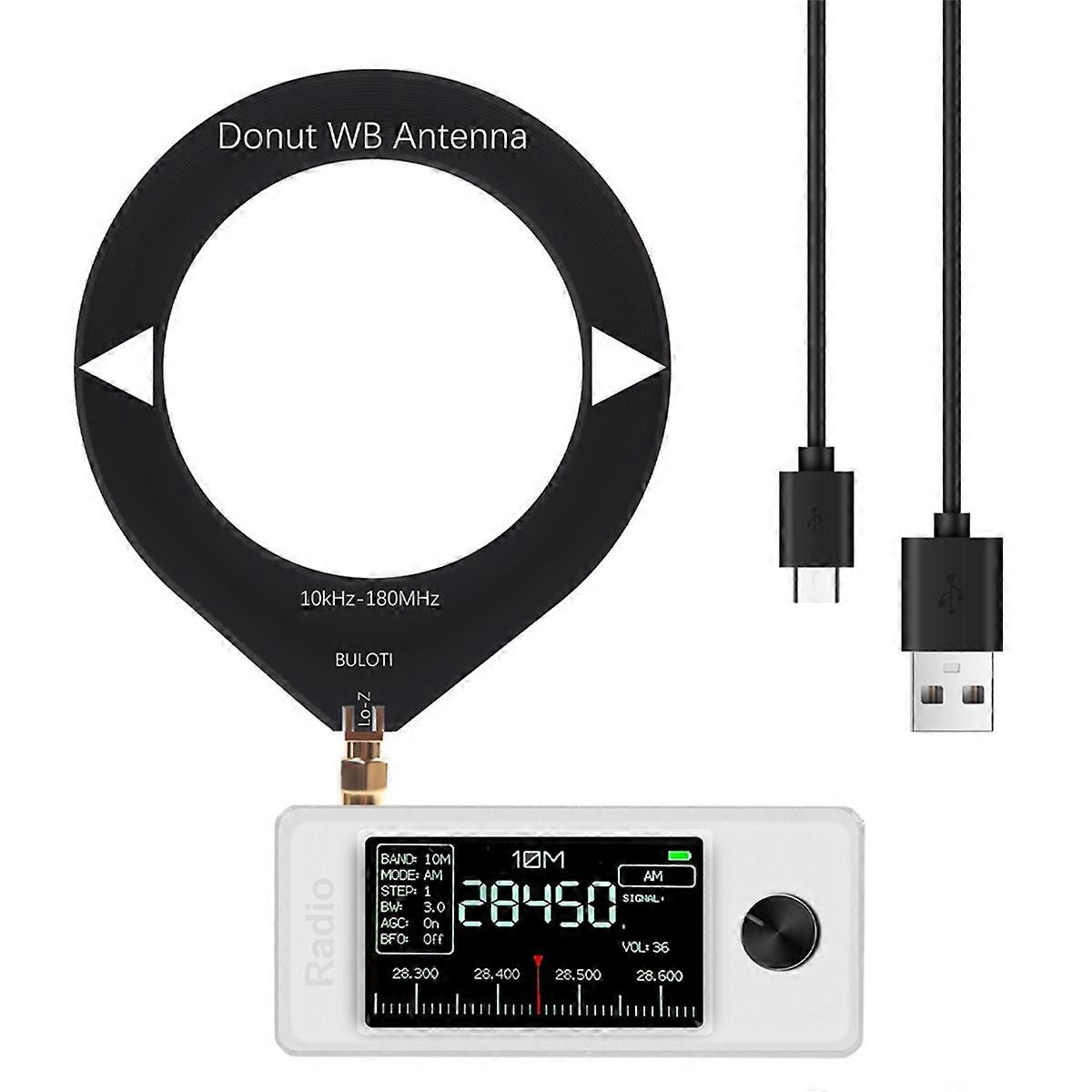 0.5-108mhz Portable Radio LSB USB AM FM FM/AM Pocket Radio 1.9in Screen All Band Radio Receiver HF SW MW VHF Radio White