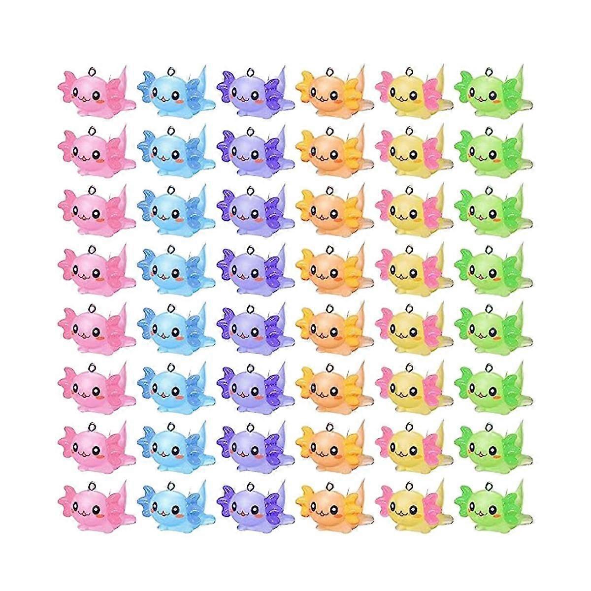 48 PCS Animal Charms Axolotl Resin Charms for Jewelry Making Tiny Resin Animals Resin Figures Minia