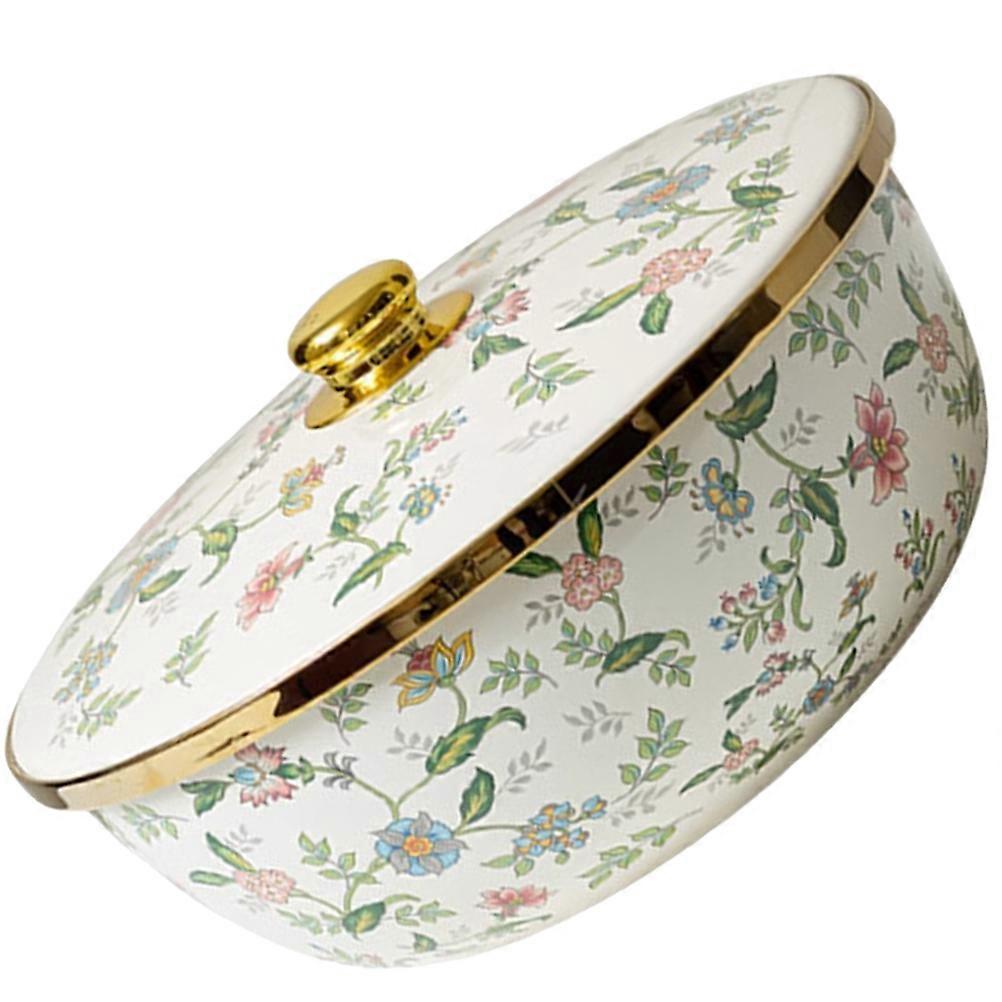 Enamel Basin with Lid for Storage Use Large Enamel Food Container