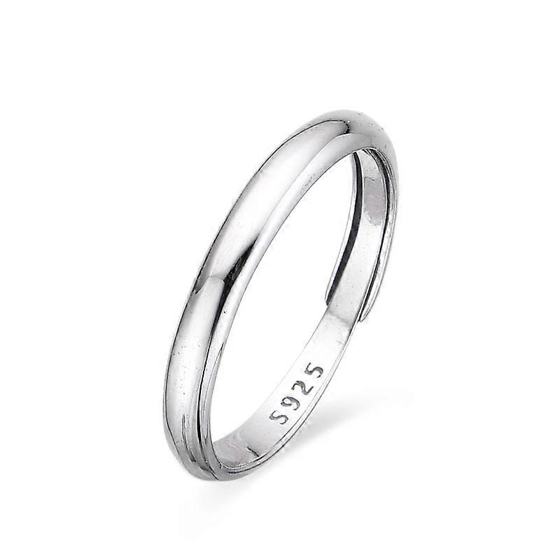 925 Sterling Silver Plain Band Ring, Women's Simple Versatile Open Adjustable Index Finger Ring